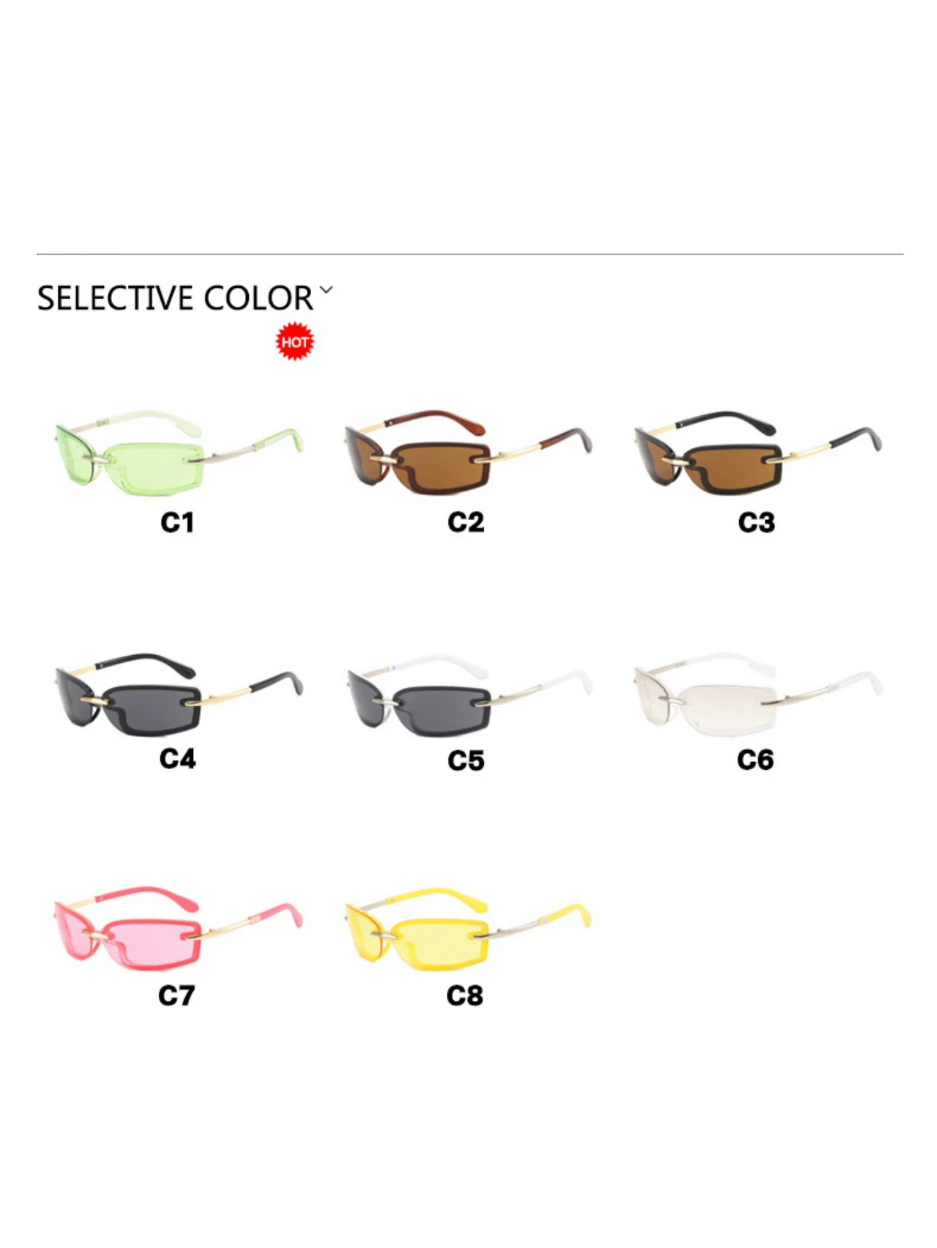 Frameless Square Sunglasses - Image 20