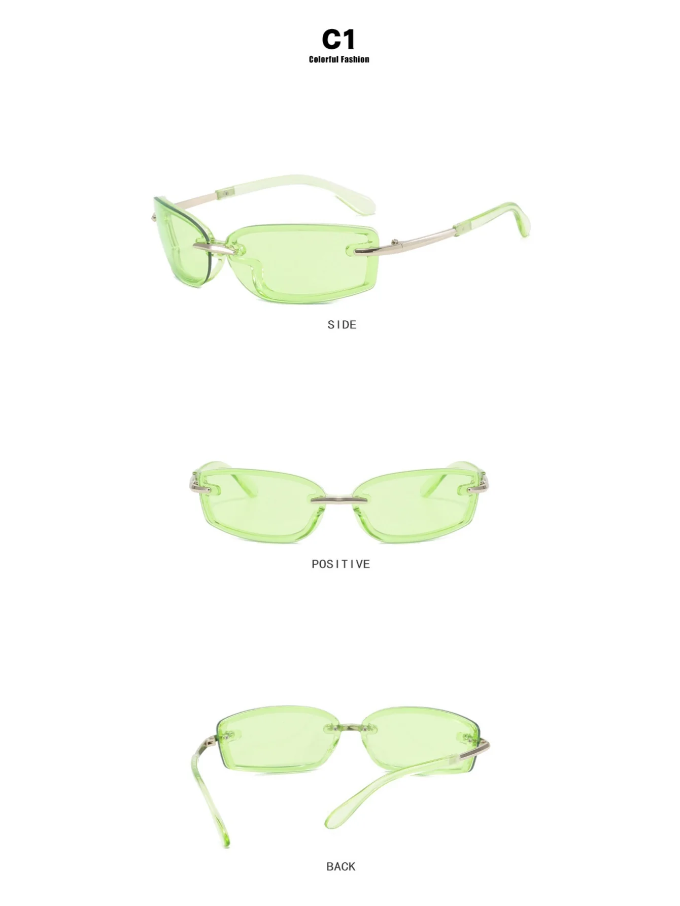 Frameless Square Sunglasses - Image 5