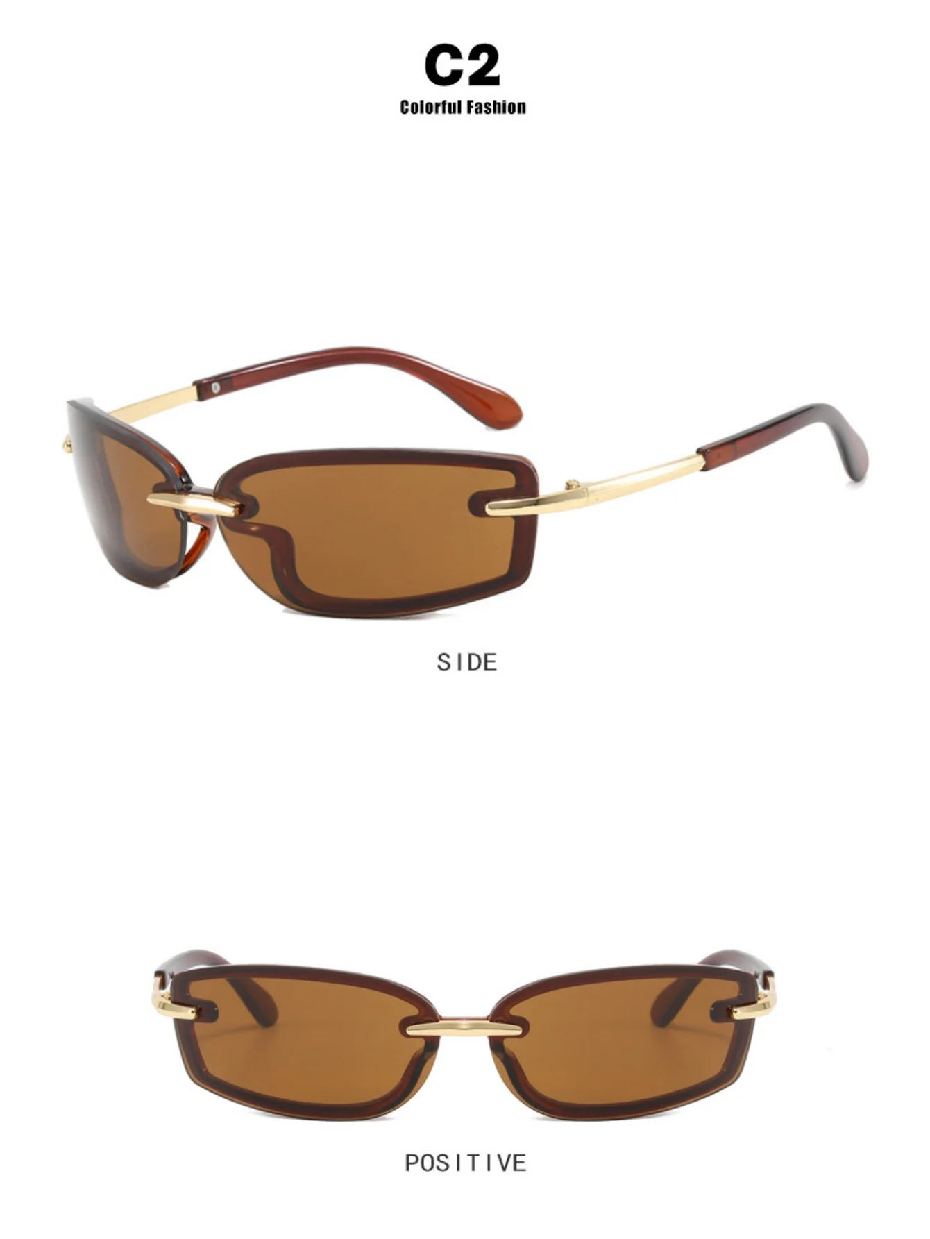 Frameless Square Sunglasses - Image 7