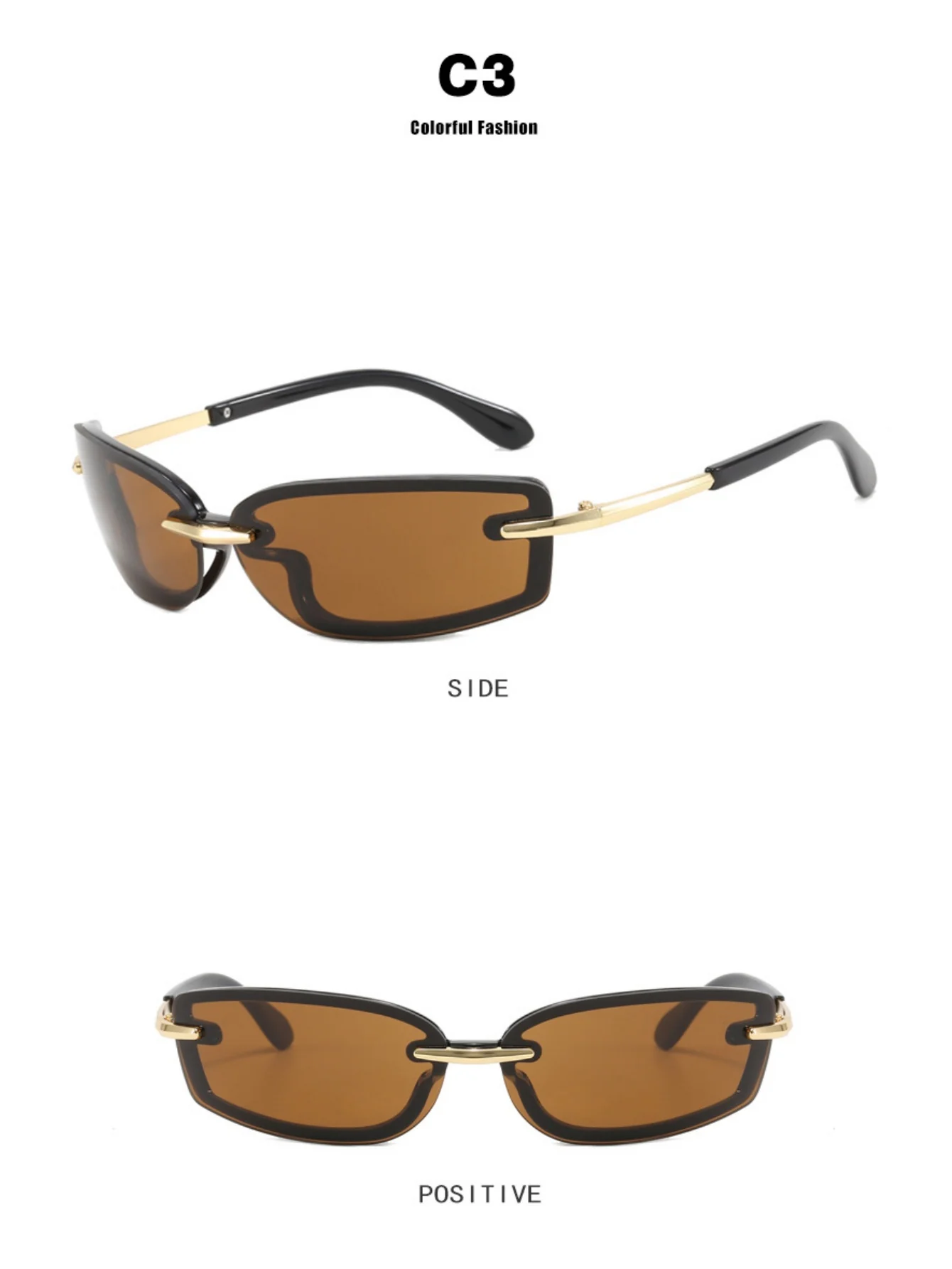 Frameless Square Sunglasses - Image 9