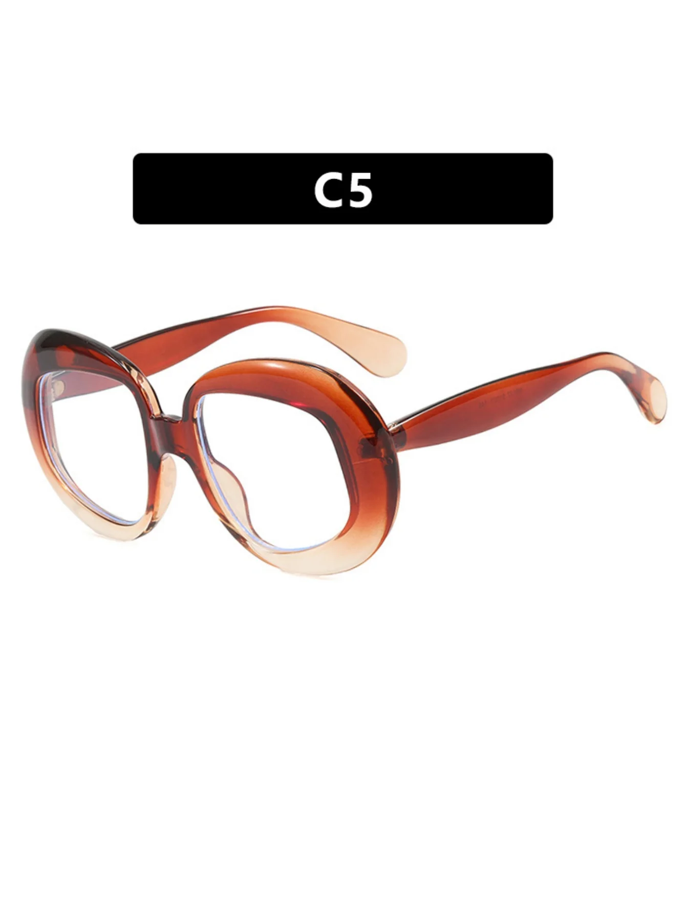 Irregularly Shaped Full-frame Round Fashion Glasses - Image 13