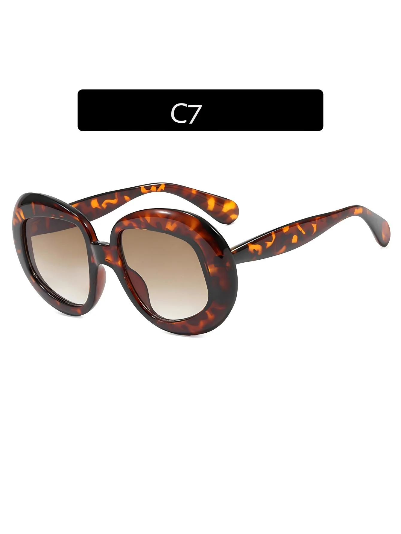 Irregularly Shaped Full-frame Round Fashion Glasses - Image 16