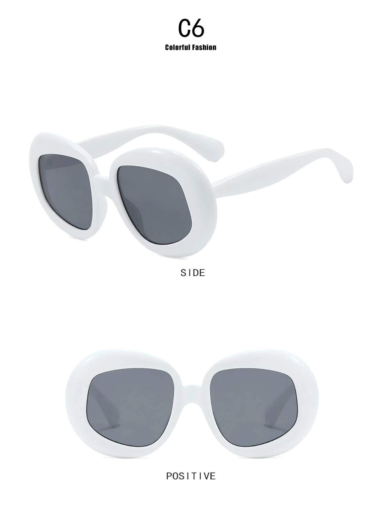 Irregularly Shaped Full-frame Round Fashion Glasses - Image 17