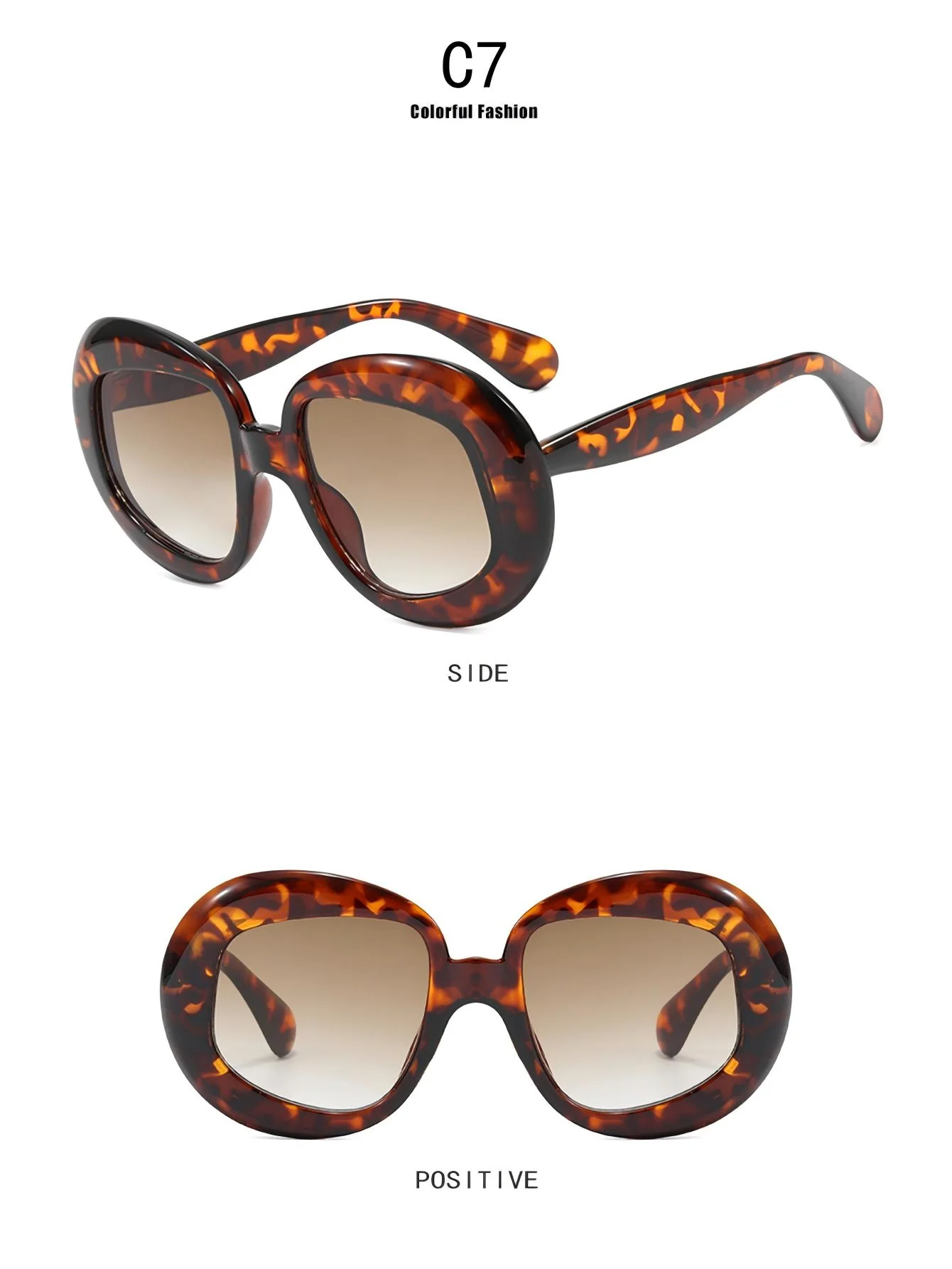 Irregularly Shaped Full-frame Round Fashion Glasses - Image 18