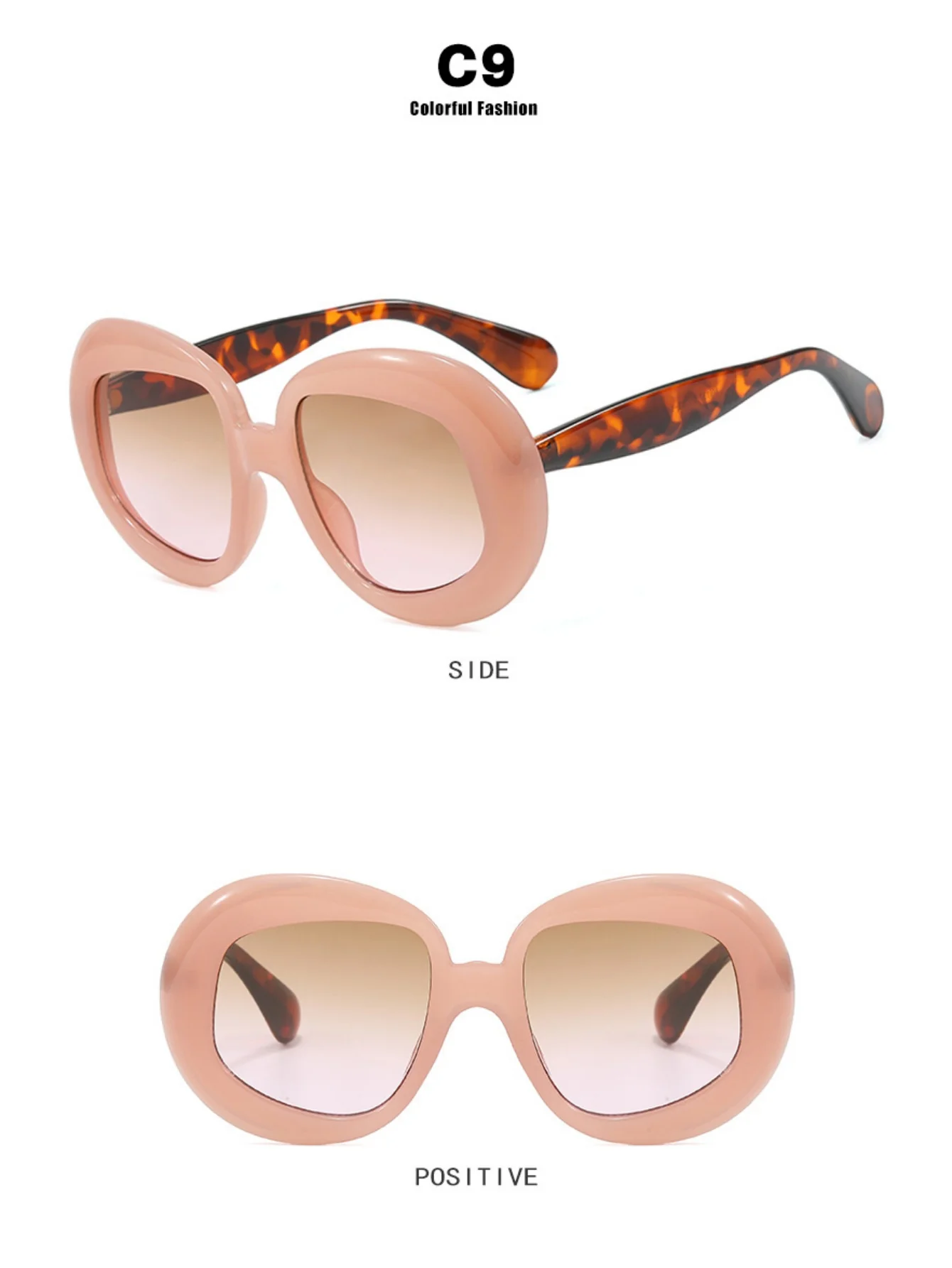 Irregularly Shaped Full-frame Round Fashion Glasses - Image 20