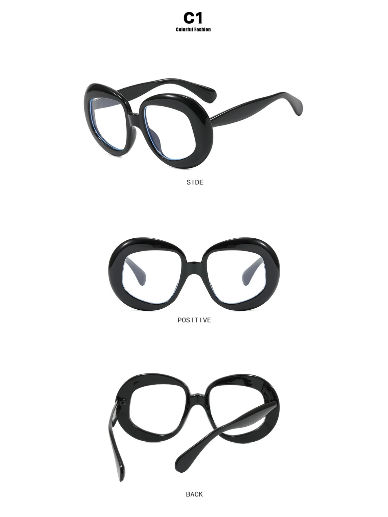 Irregularly Shaped Full-frame Round Fashion Glasses - Image 6