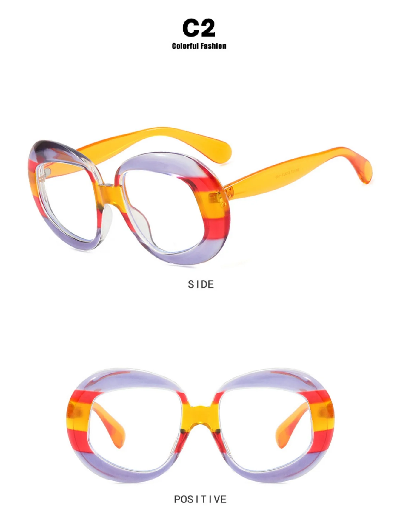 Irregularly Shaped Full-frame Round Fashion Glasses - Image 8