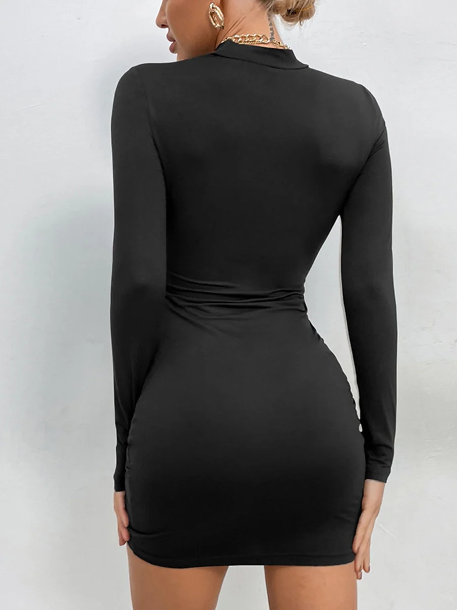 Hip-hugging Pleated Drawstring Mini&Short Dresses - Image 2