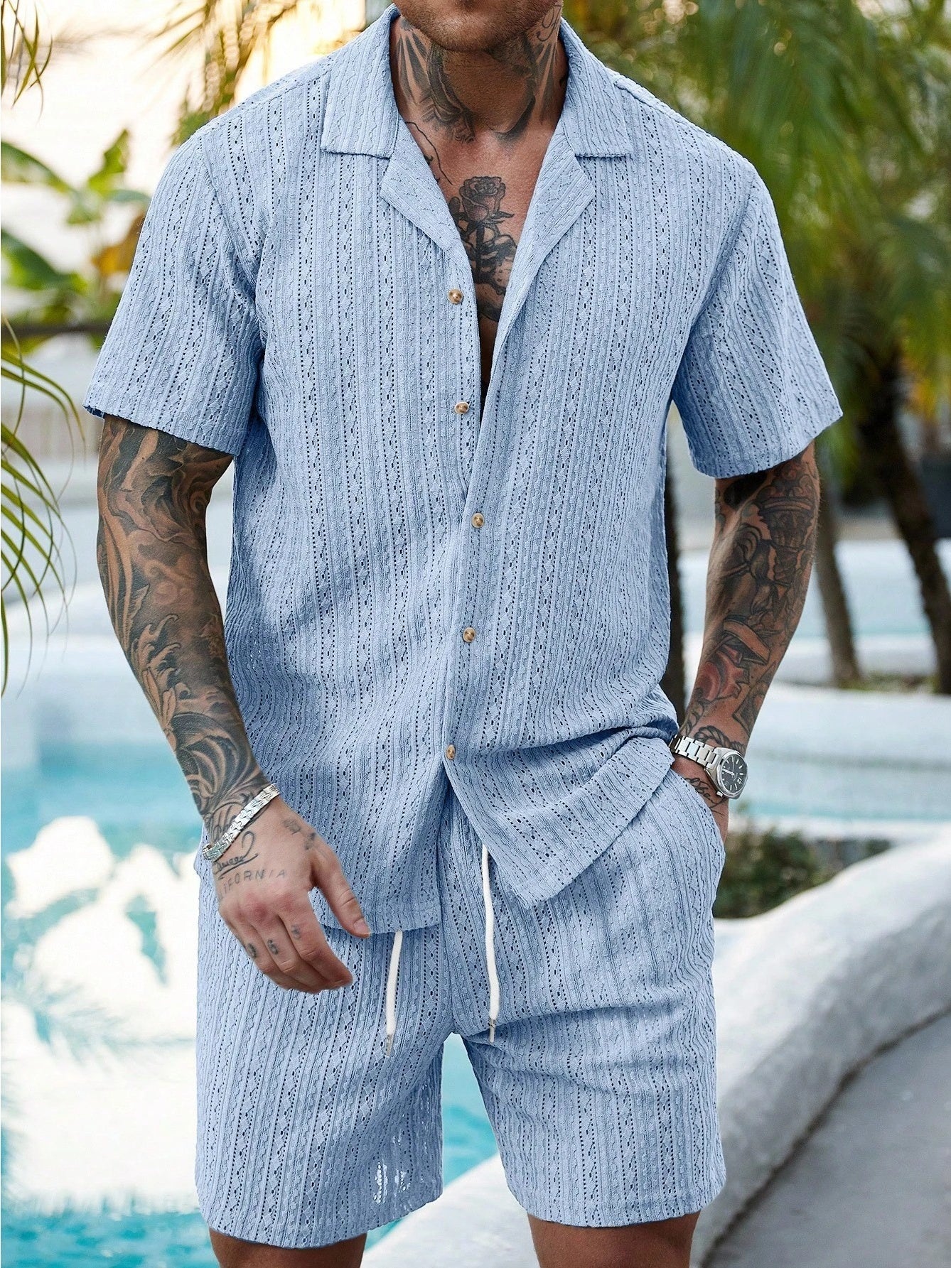 Hollow Out Breathable 2-piece Sets Set - Image 2