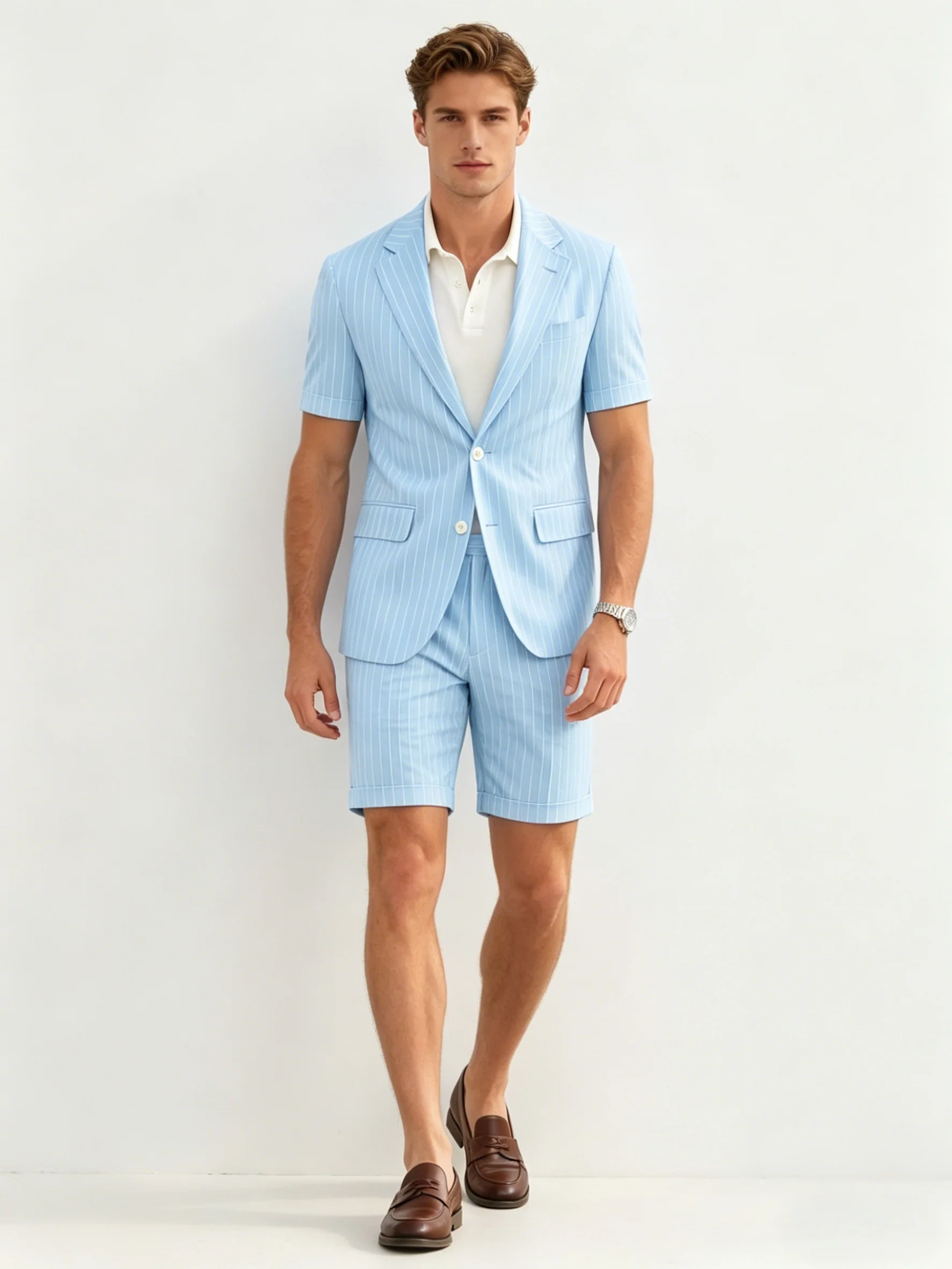 Light Business Stripes Suit Set 2-piece Sets