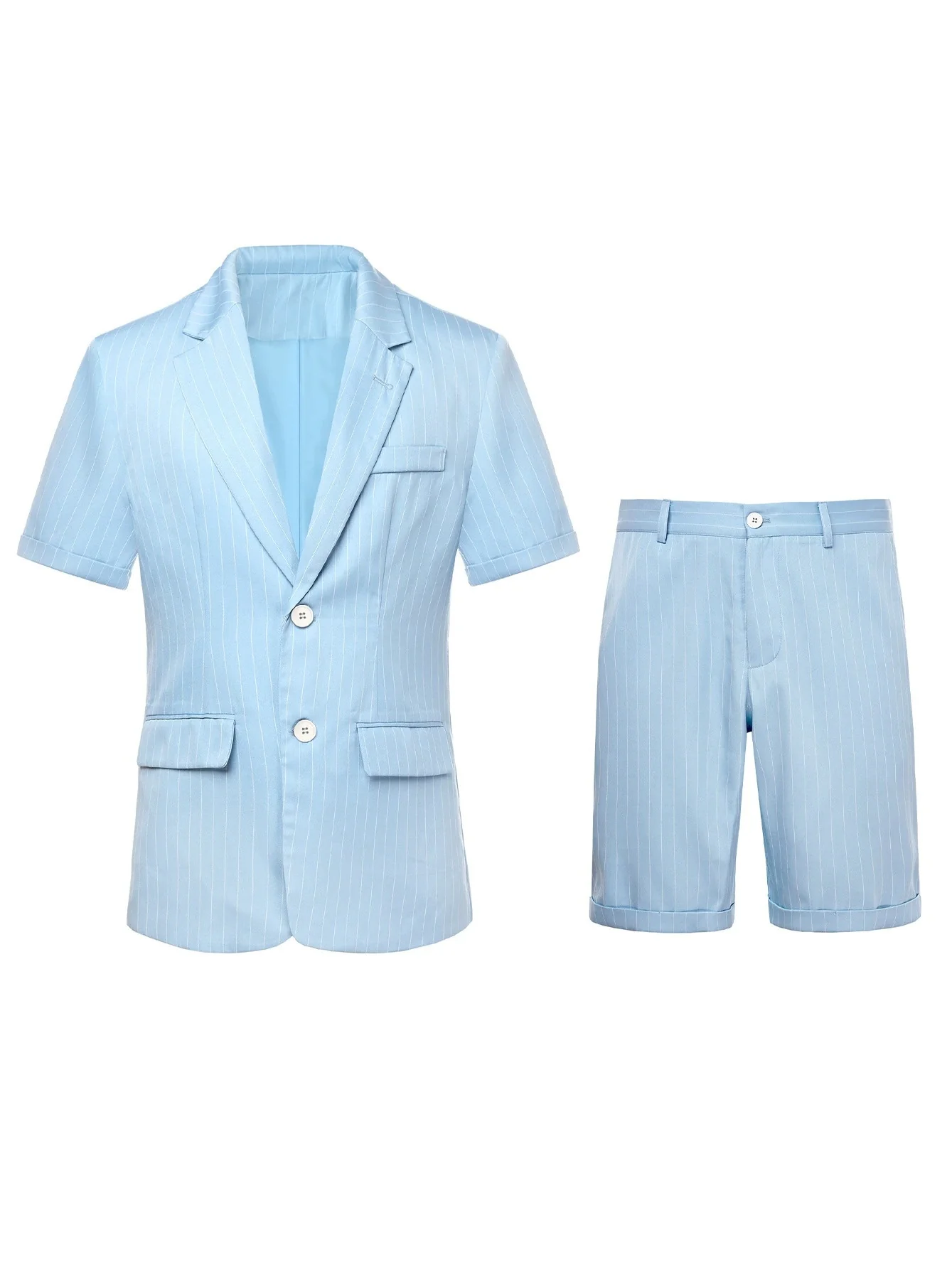 Light Business Stripes Suit Set 2-piece Sets - Image 3