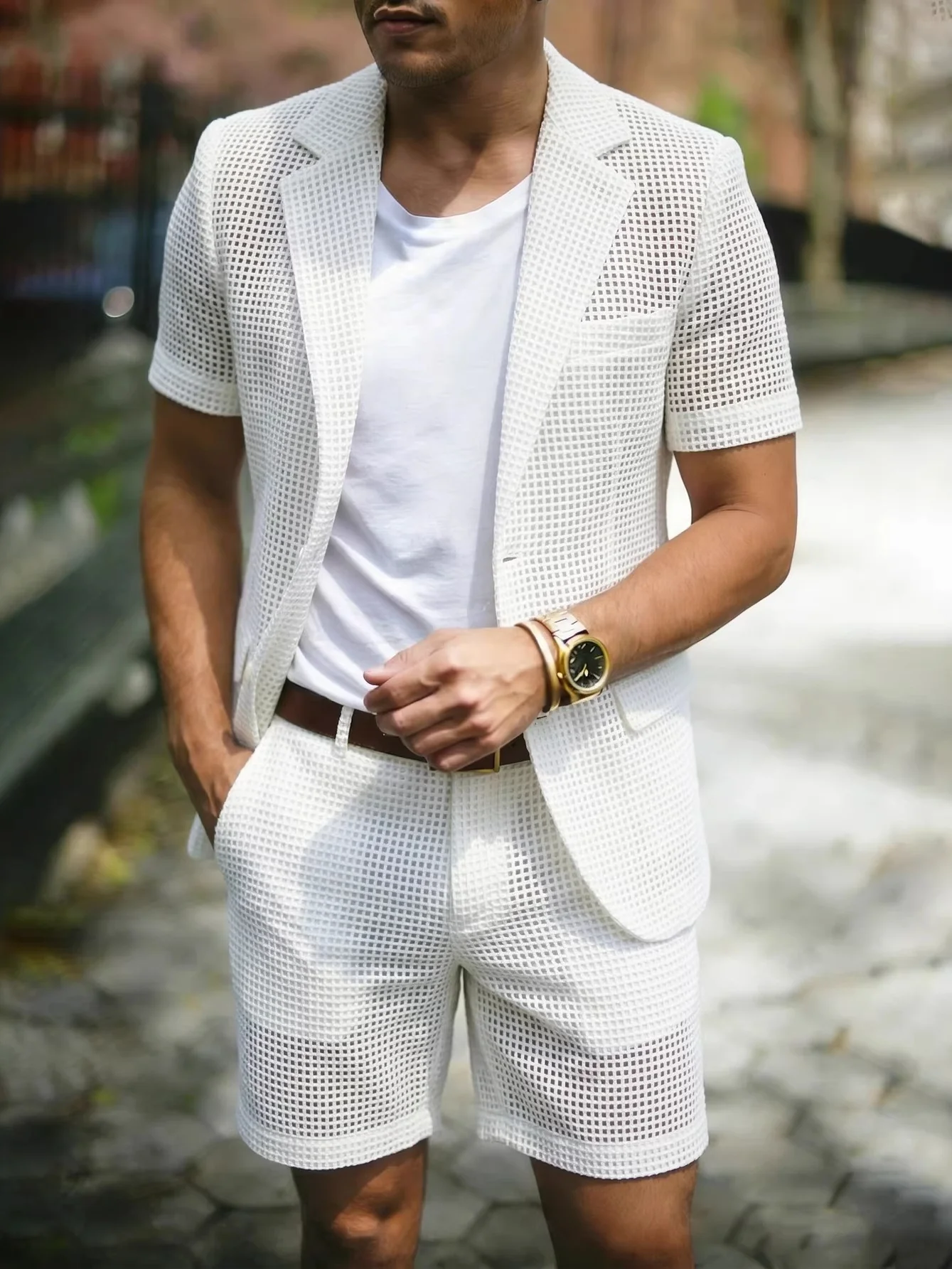 Leisure Grid Suit 2-piece Sets Set - Image 4