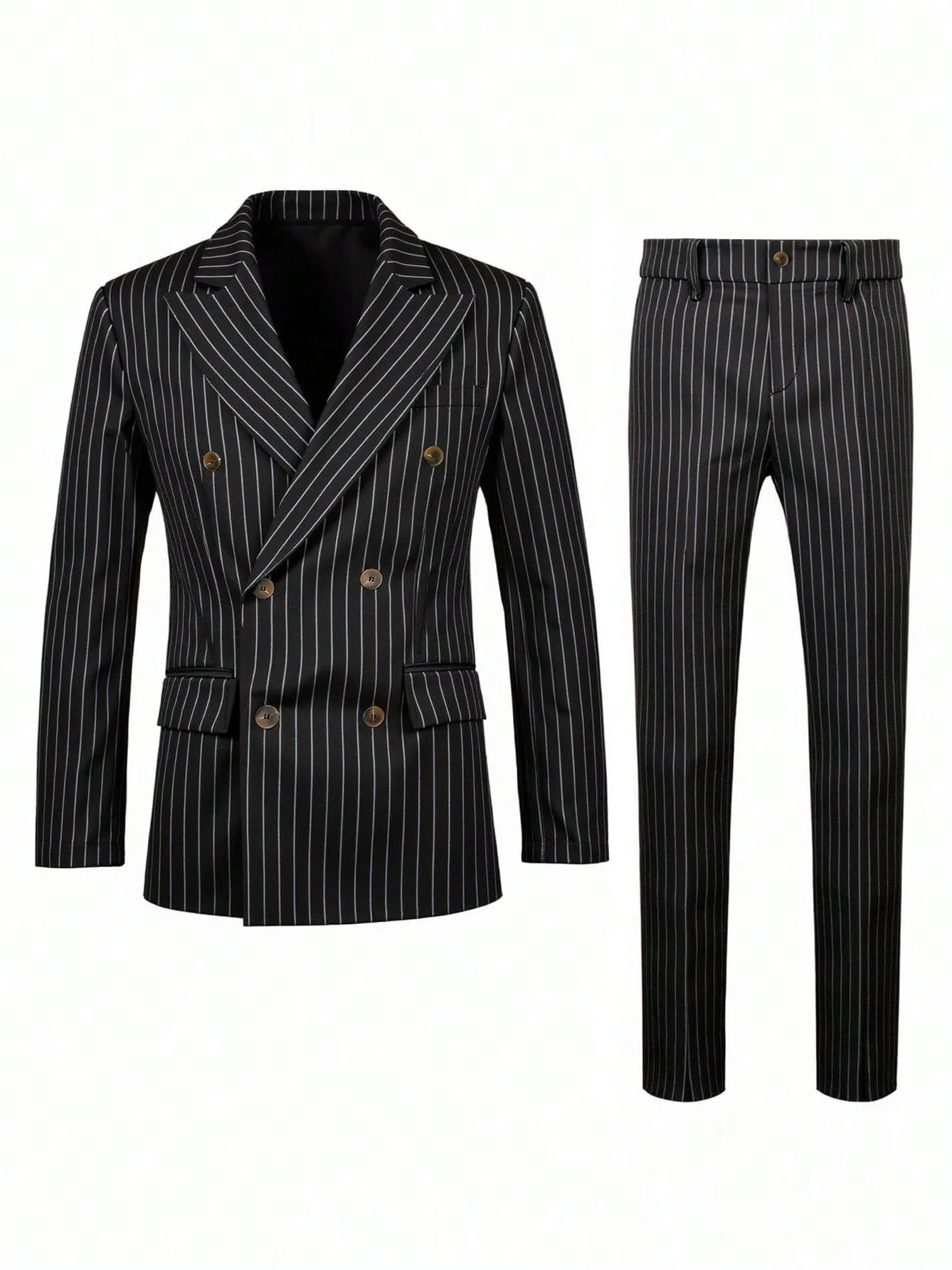 Stripes Business Dinner Wedding Suit 2-piece Sets Set - Image 2