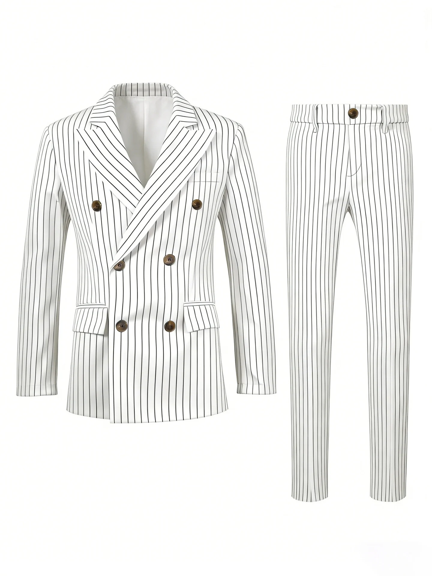 Stripes Business Dinner Wedding Suit 2-piece Sets Set - Image 5