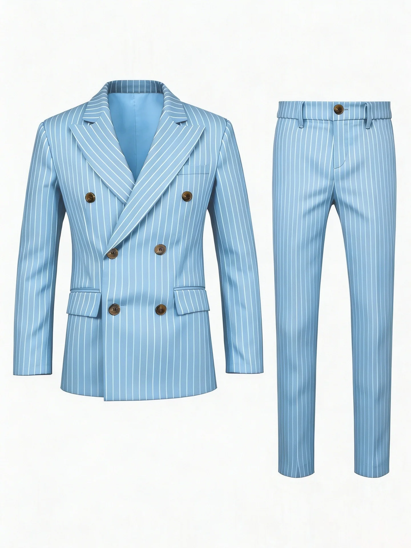 Stripes Business Dinner Wedding Suit 2-piece Sets Set - Image 7