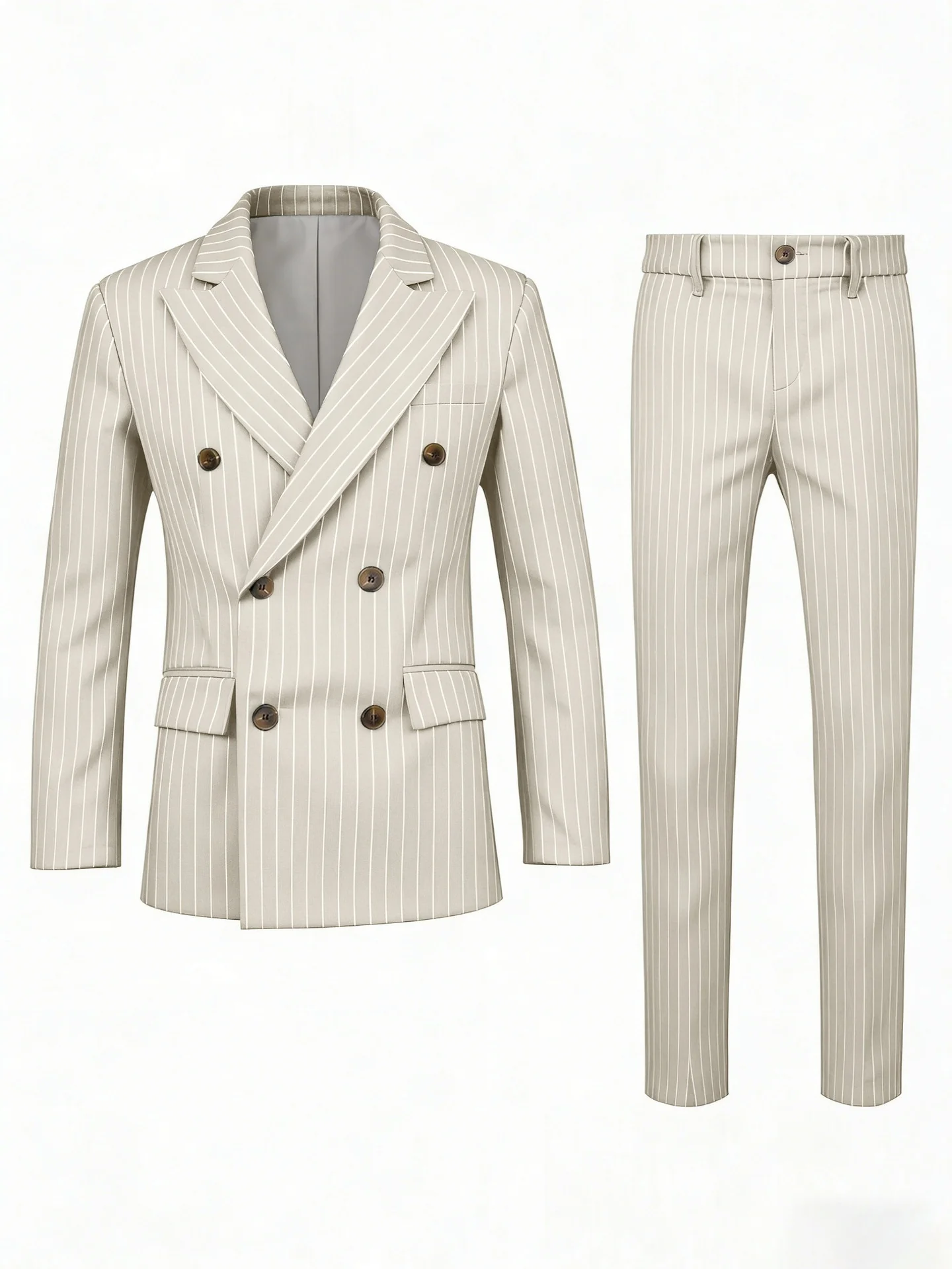 Stripes Business Dinner Wedding Suit 2-piece Sets Set - Image 9