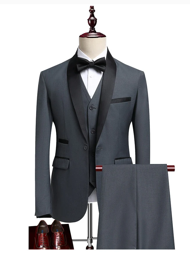Business Leisure Suit Slim-fit Set 3-piece Sets - Image 4