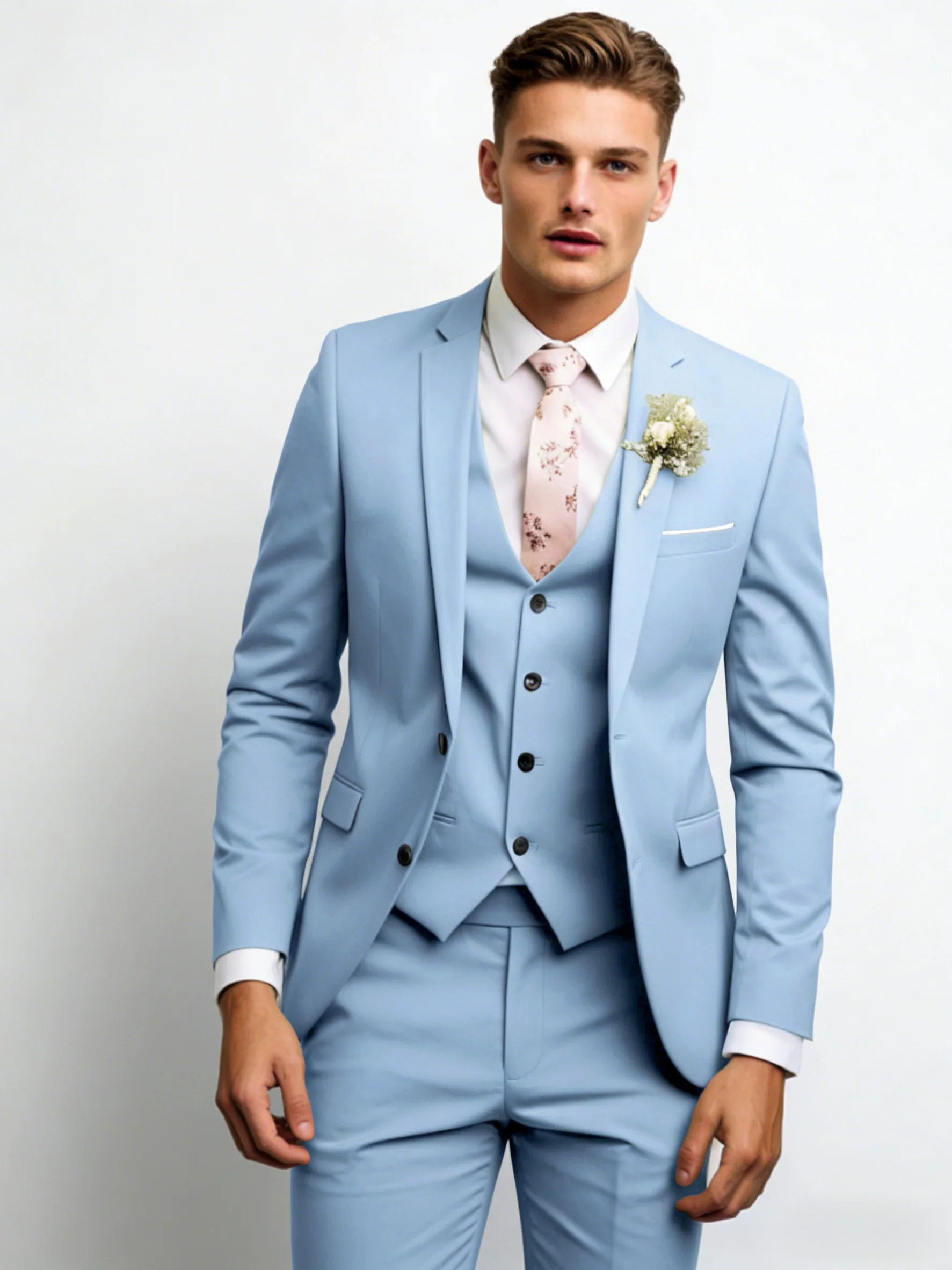 Slim-fit Wedding Suit 3-piece Sets Set - Image 17