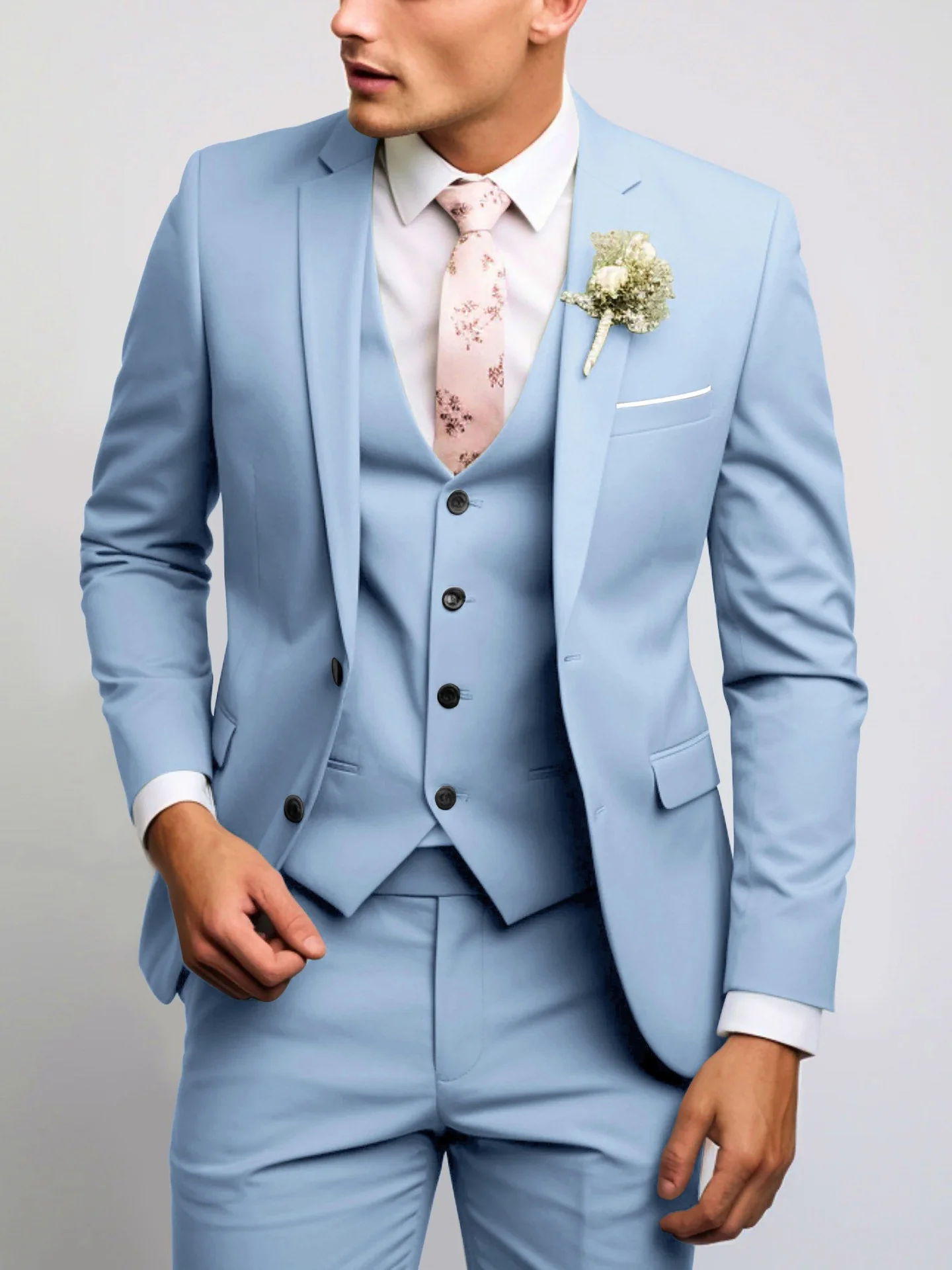 Slim-fit Wedding Suit 3-piece Sets Set - Image 18