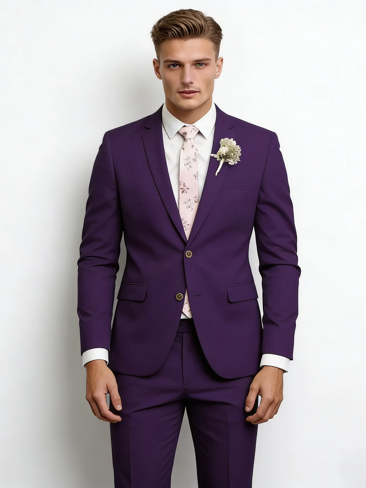 Slim-fit Wedding Suit 3-piece Sets Set - Image 23