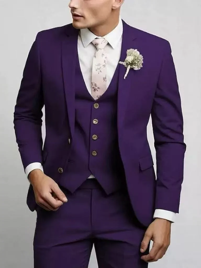 Slim-fit Wedding Suit 3-piece Sets Set - Image 24