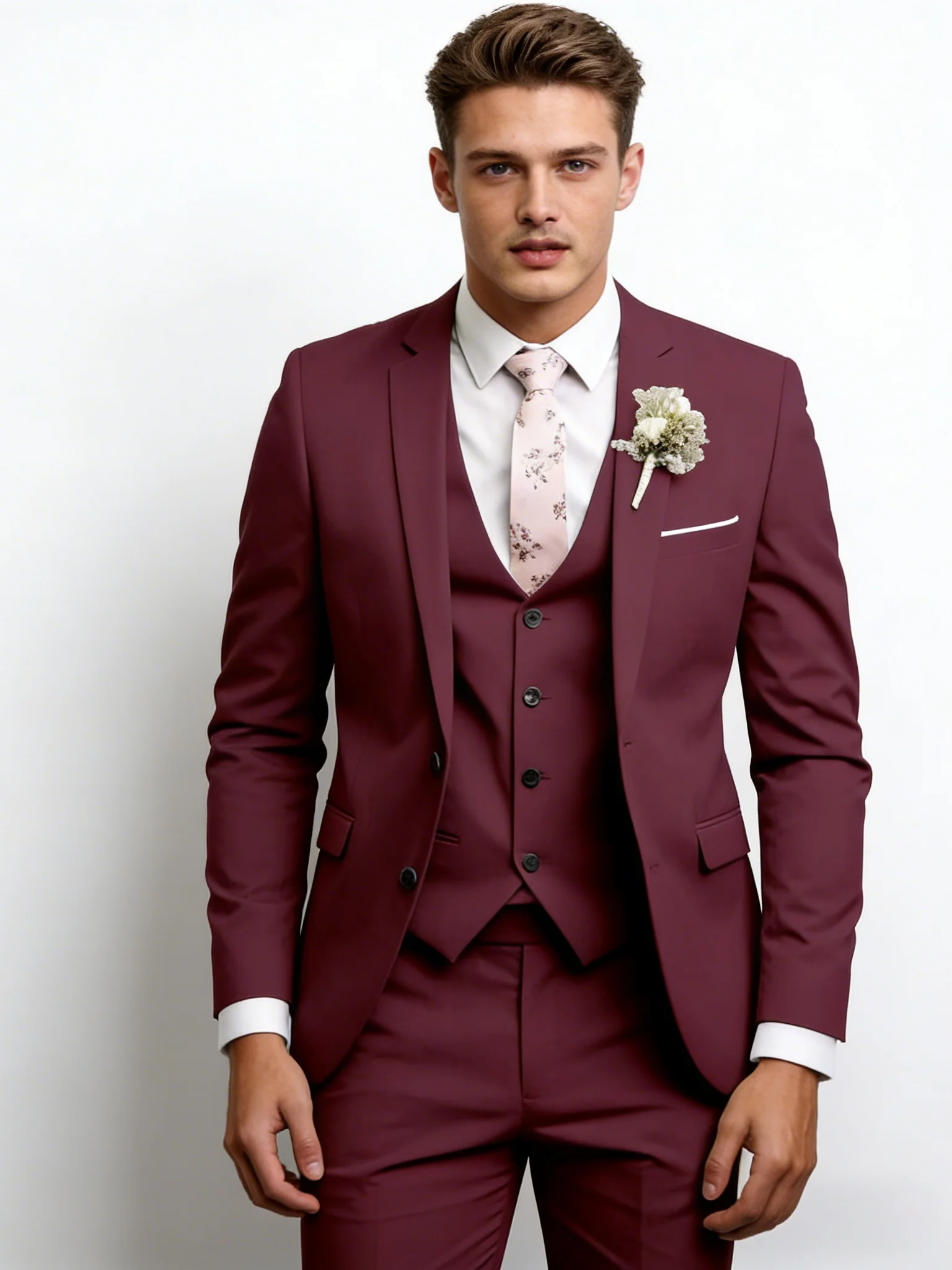 Slim-fit Wedding Suit 3-piece Sets Set - Image 5
