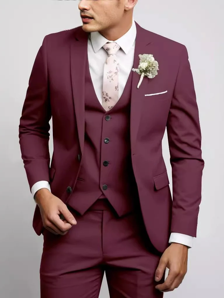 Slim-fit Wedding Suit 3-piece Sets Set - Image 6