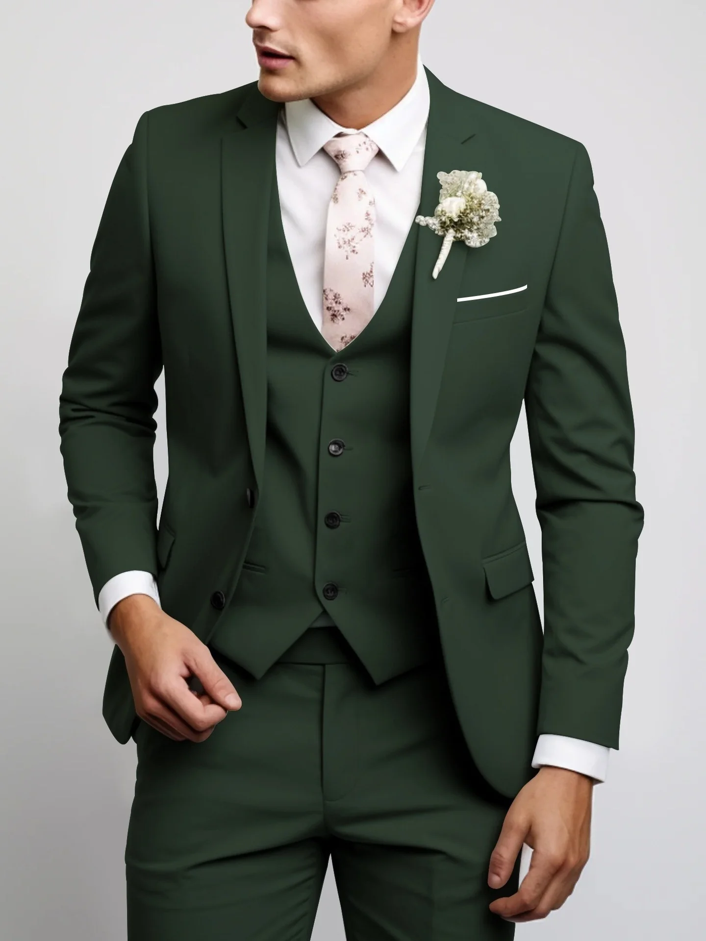 Slim-fit Wedding Suit 3-piece Sets Set - Image 8