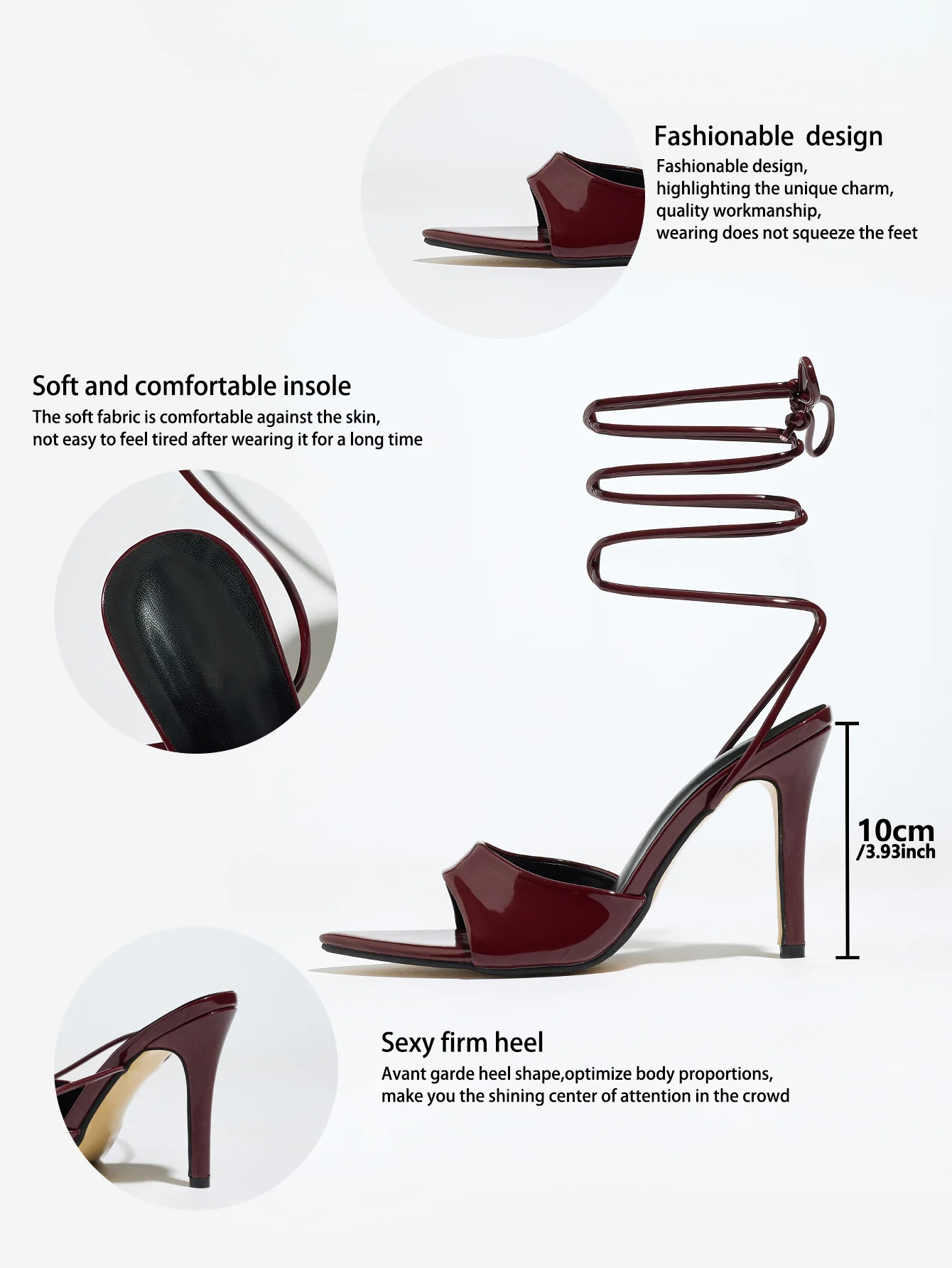 Cross-strap Stiletto Sandals - Image 12