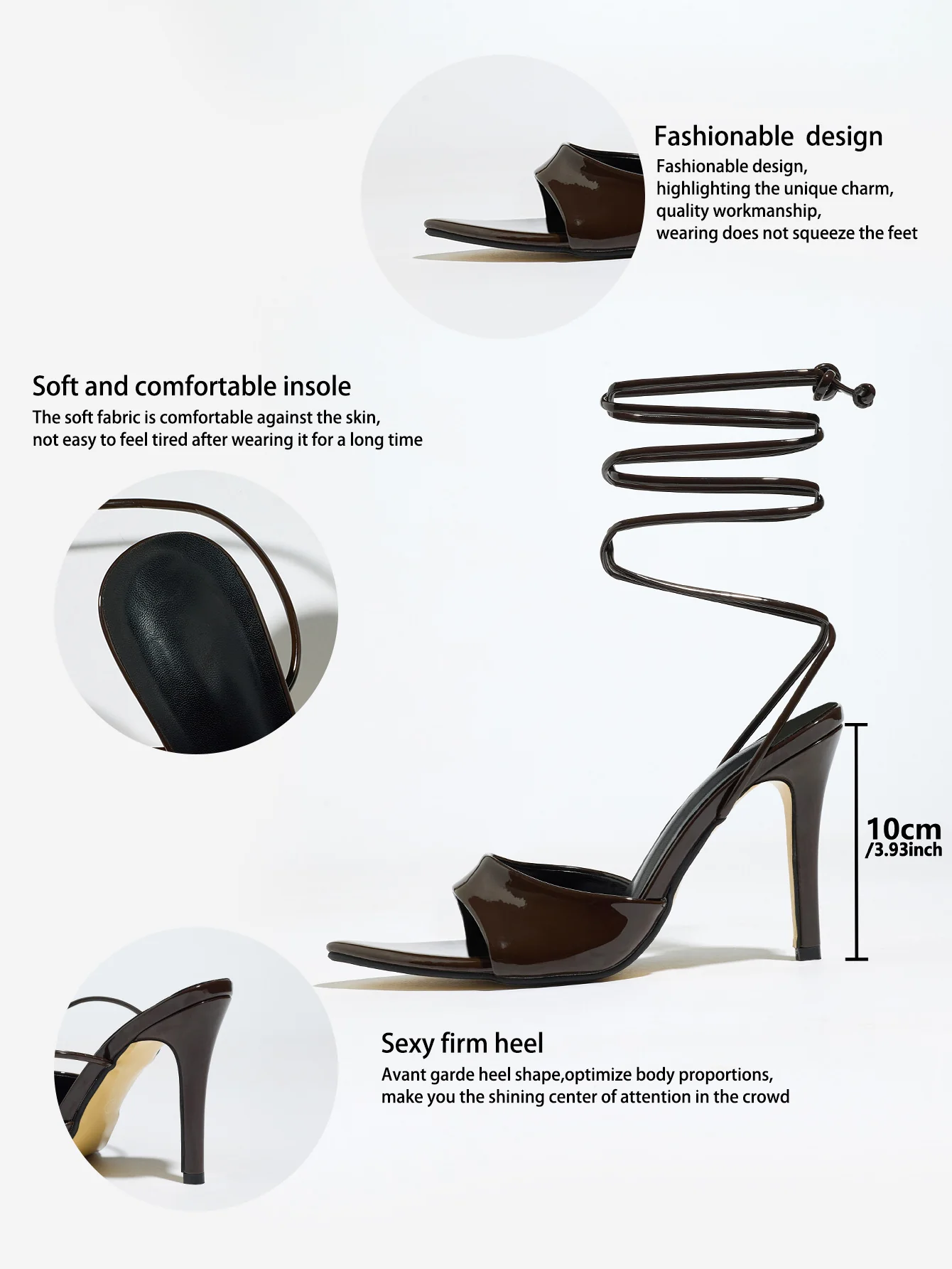 Cross-strap Stiletto Sandals - Image 19