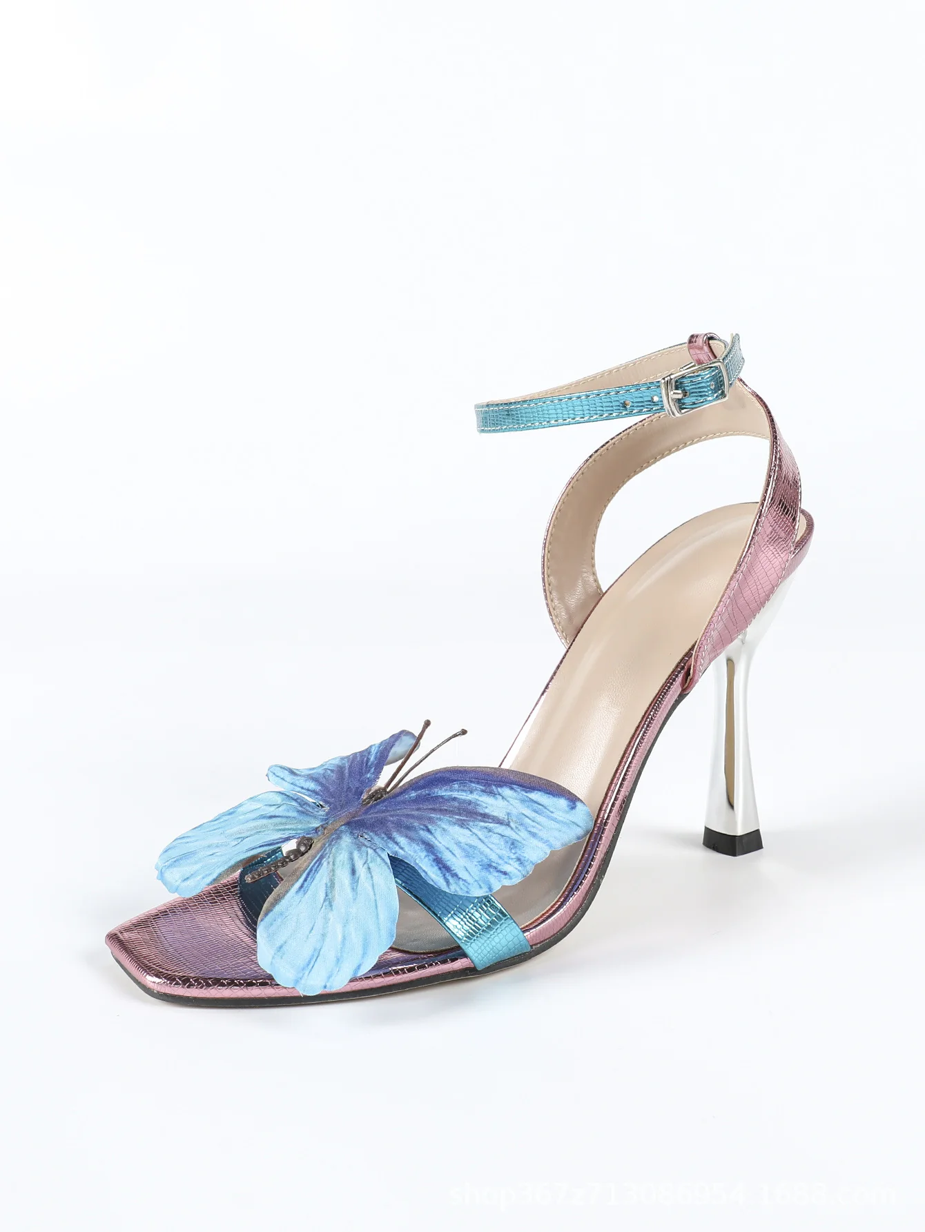 3D Butterfly Iridescent High-Heeled Sandals - Image 6