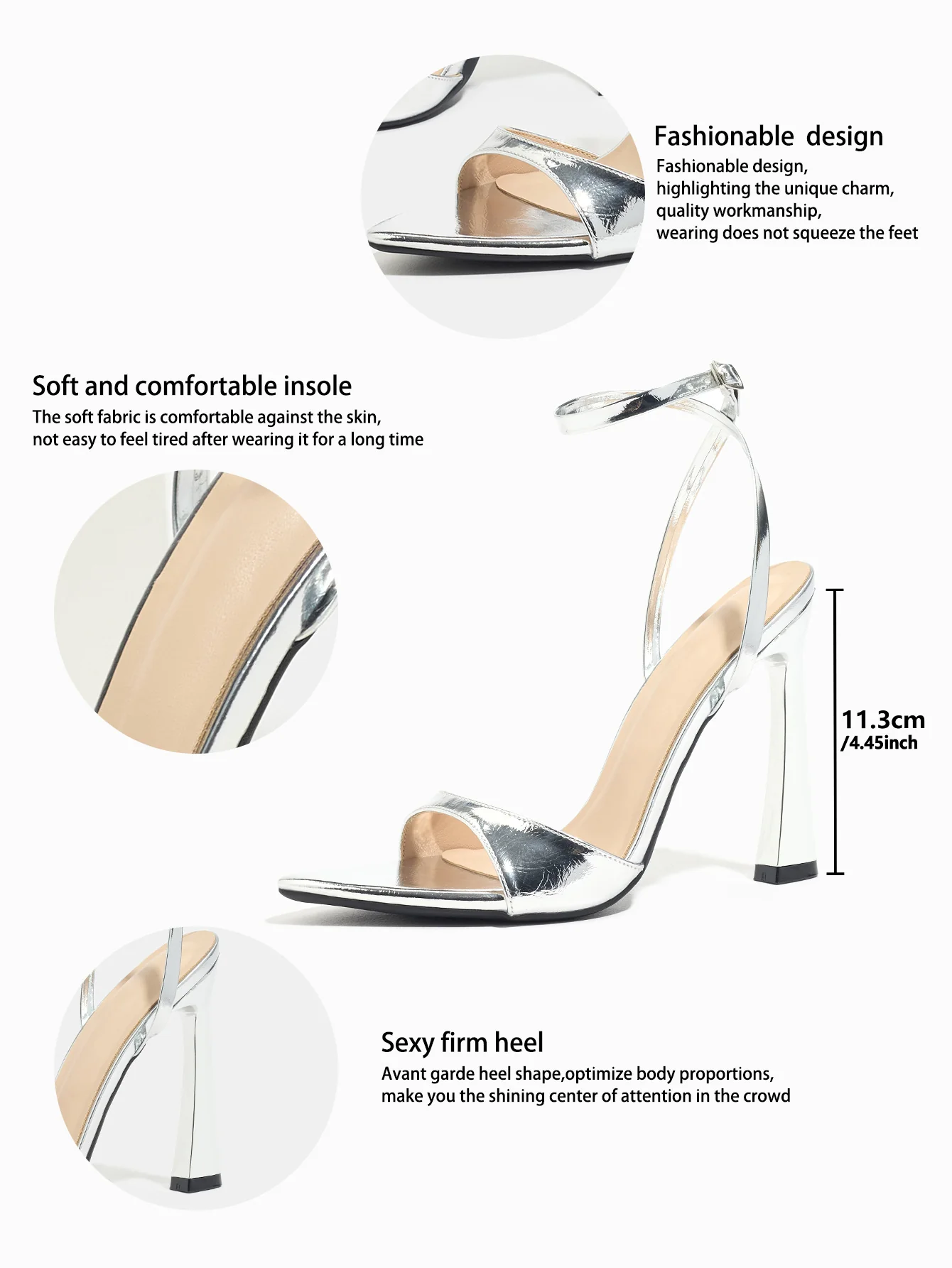 Silver Party High-Heeled Sandals - Image 7
