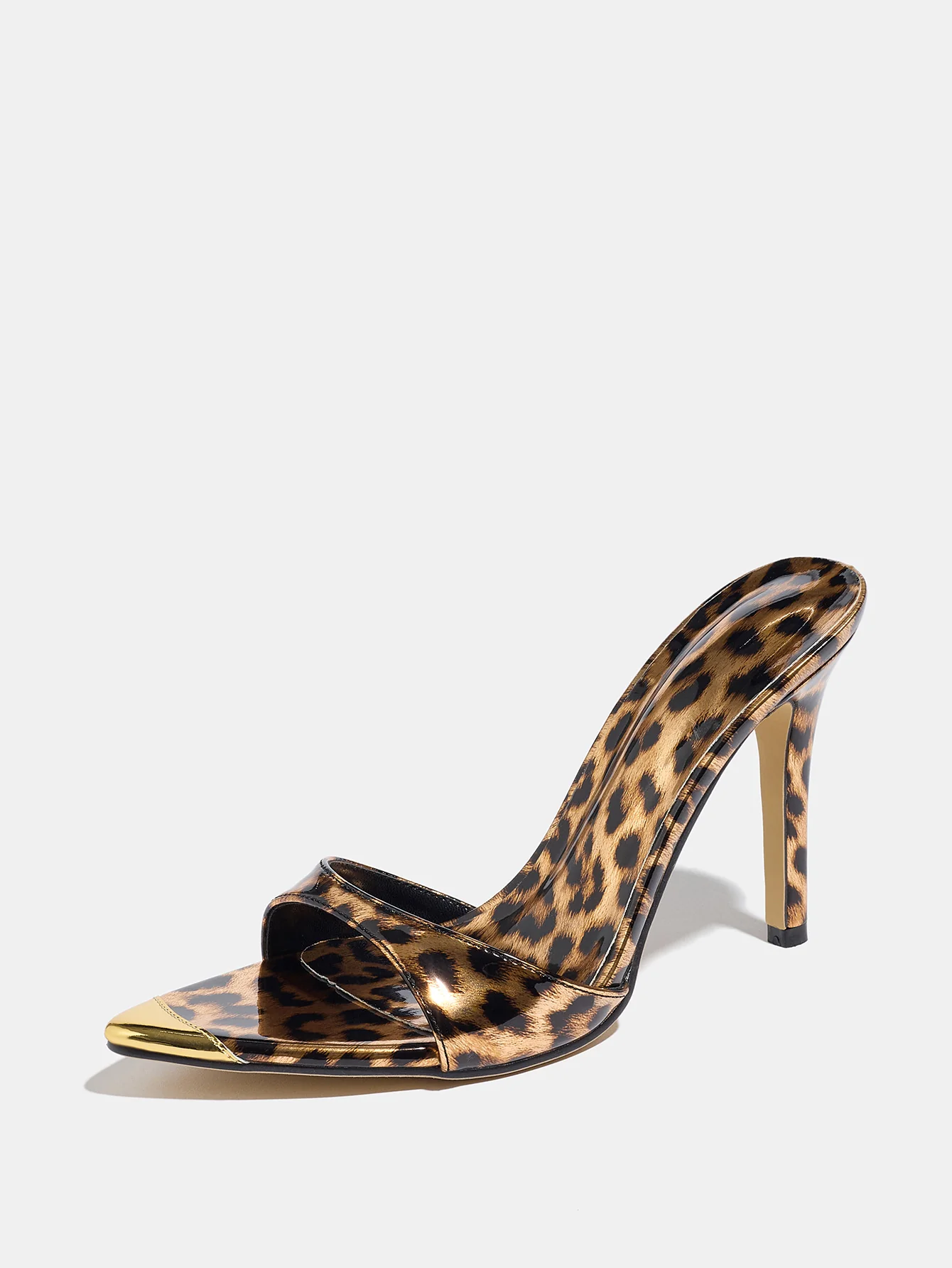 Leopard Print Pointed-toe Stiletto Sandals - Image 4