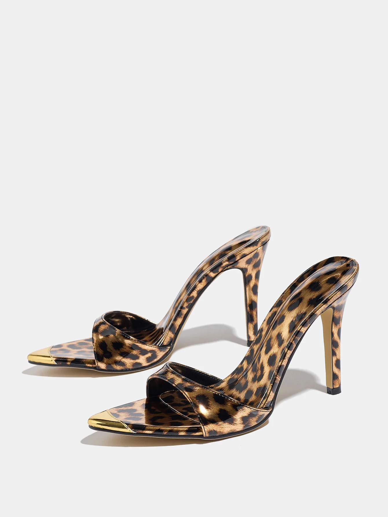 Leopard Print Pointed-toe Stiletto Sandals - Image 5