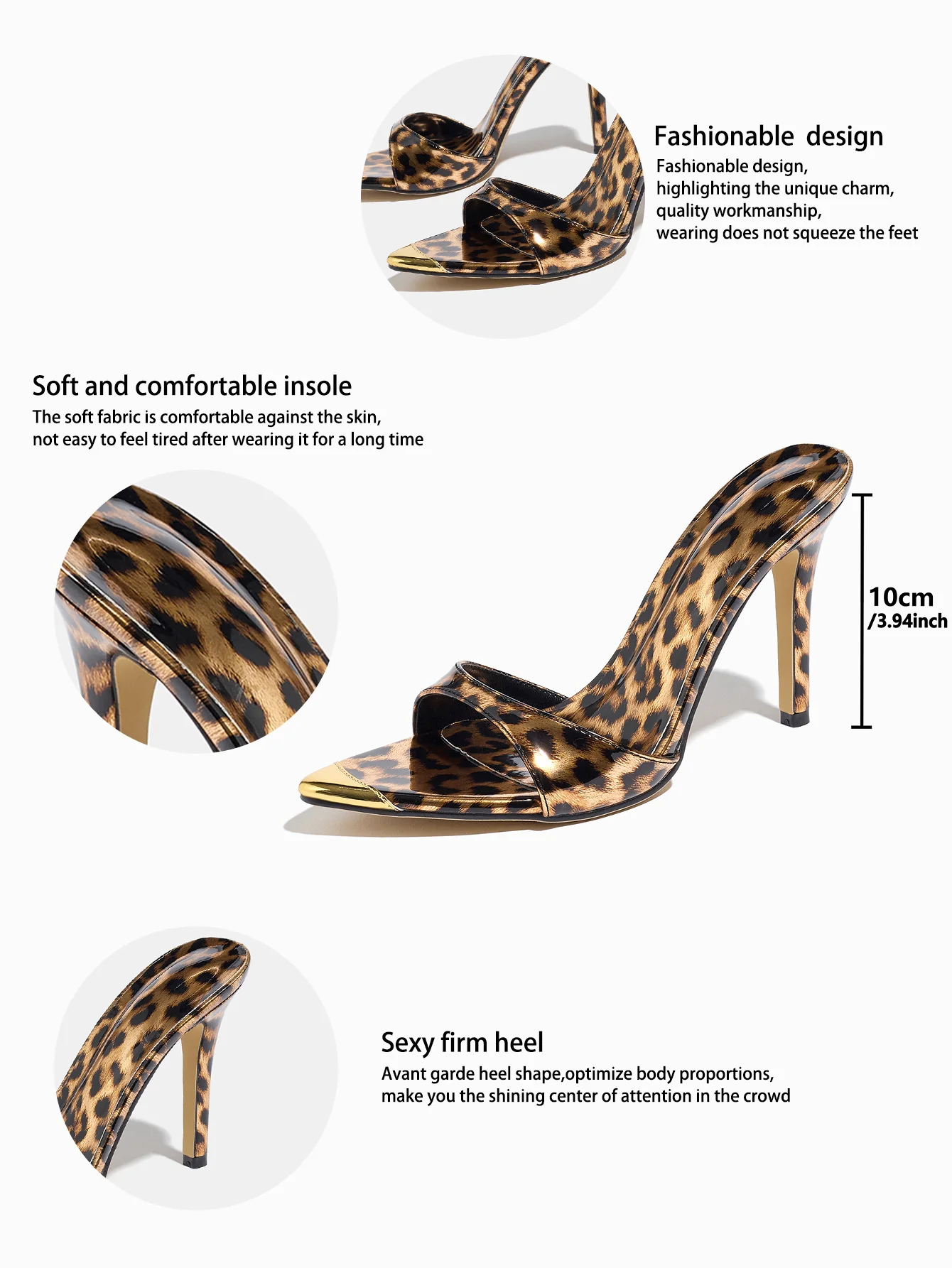 Leopard Print Pointed-toe Stiletto Sandals - Image 7