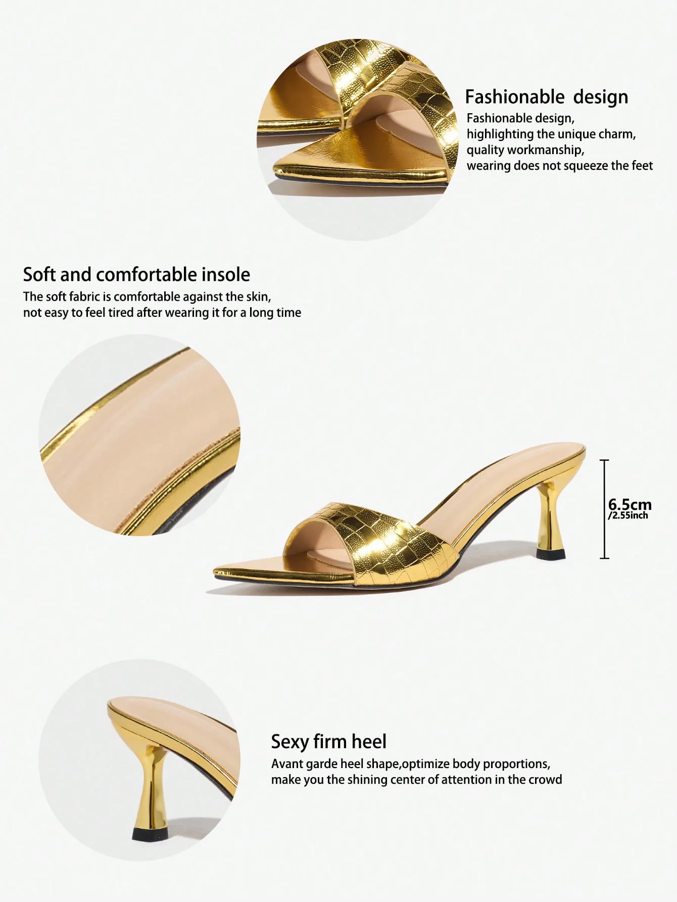 Embossed High-heeled Sandals - Image 21