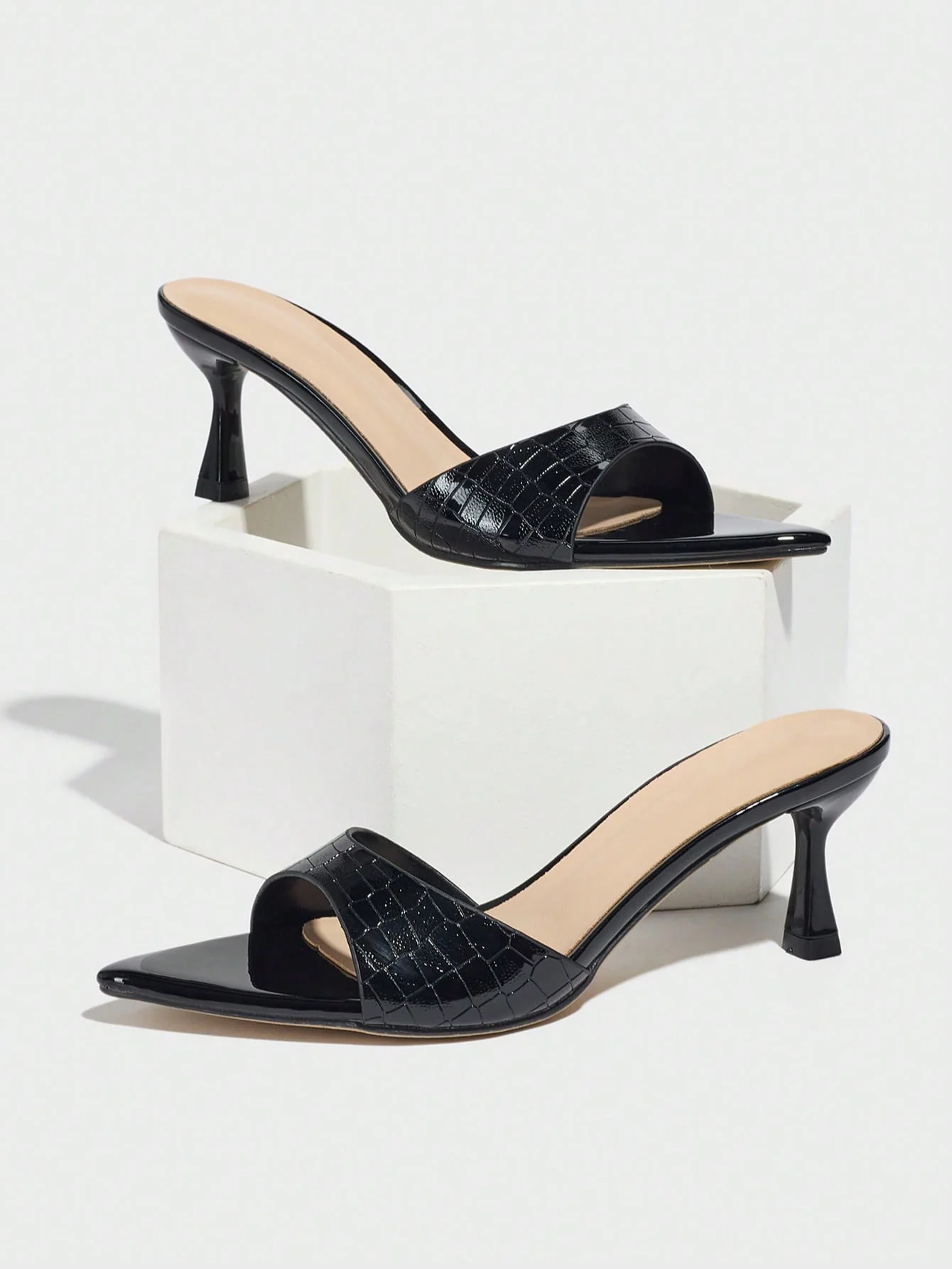 Embossed High-heeled Sandals - Image 5