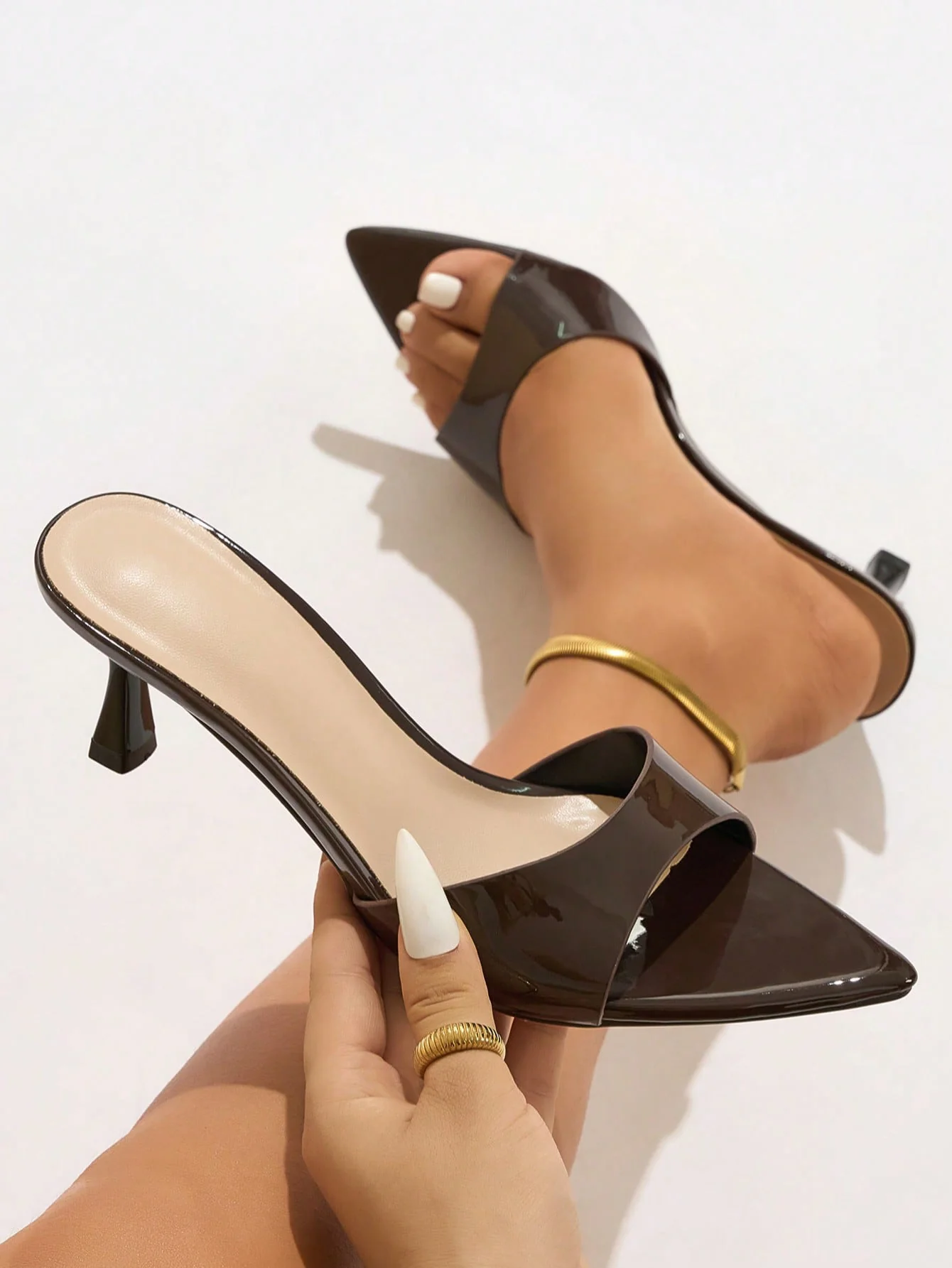 Embossed High-heeled Sandals - Image 7