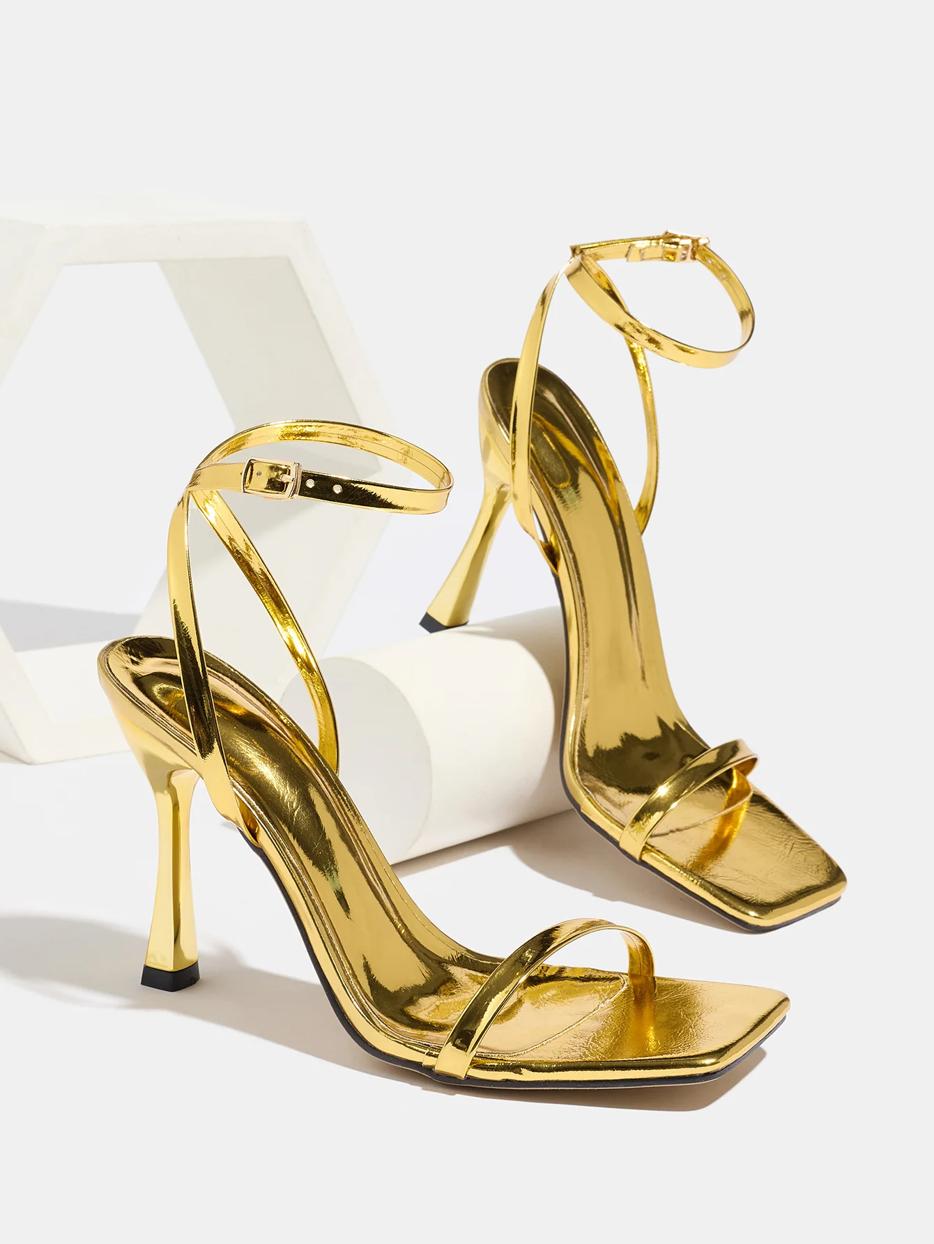 Metallic High-heeled Sandals - Image 6