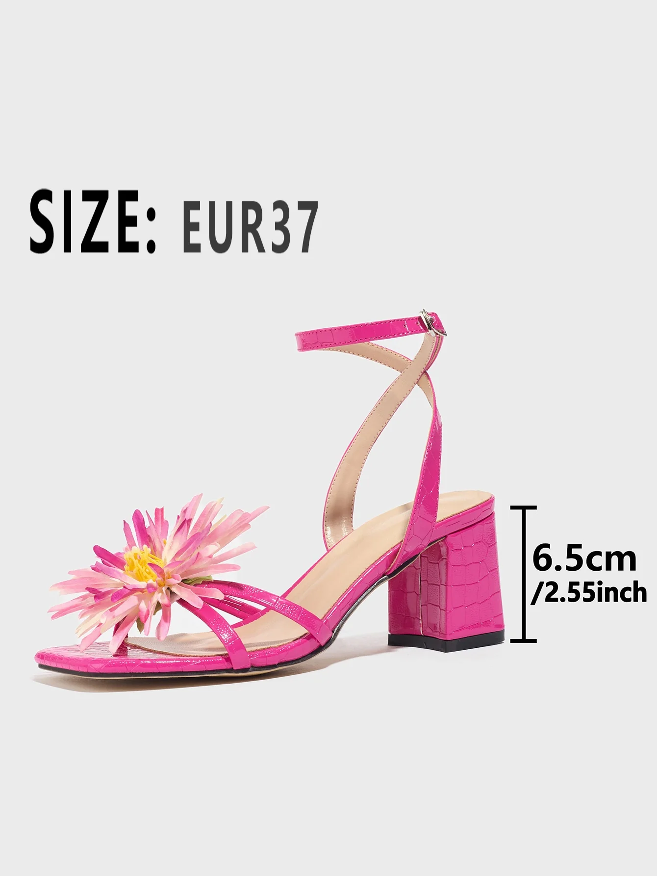Colorful 3D Flower High-heeled Sandals - Image 6
