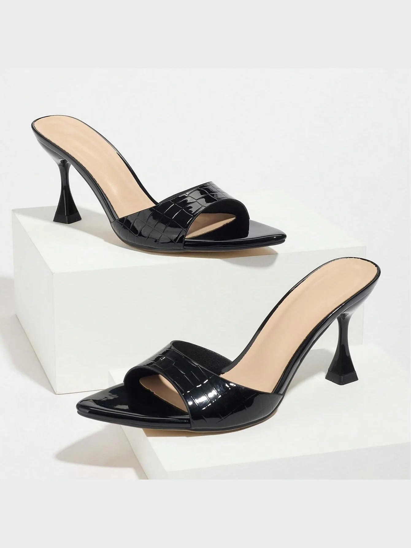 Embossed High-heeled Sandals - Image 12