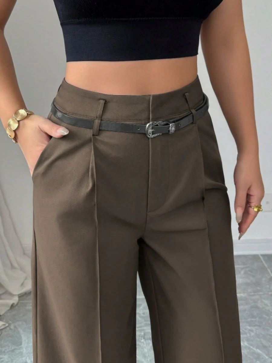 Straight-fit Suit Commuting Pocket Pants - Image 13