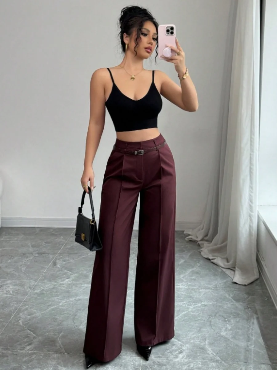 Straight-fit Suit Commuting Pocket Pants - Image 19