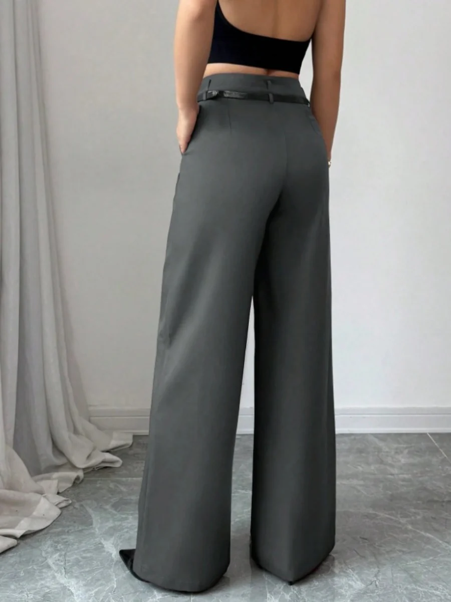 Straight-fit Suit Commuting Pocket Pants - Image 21