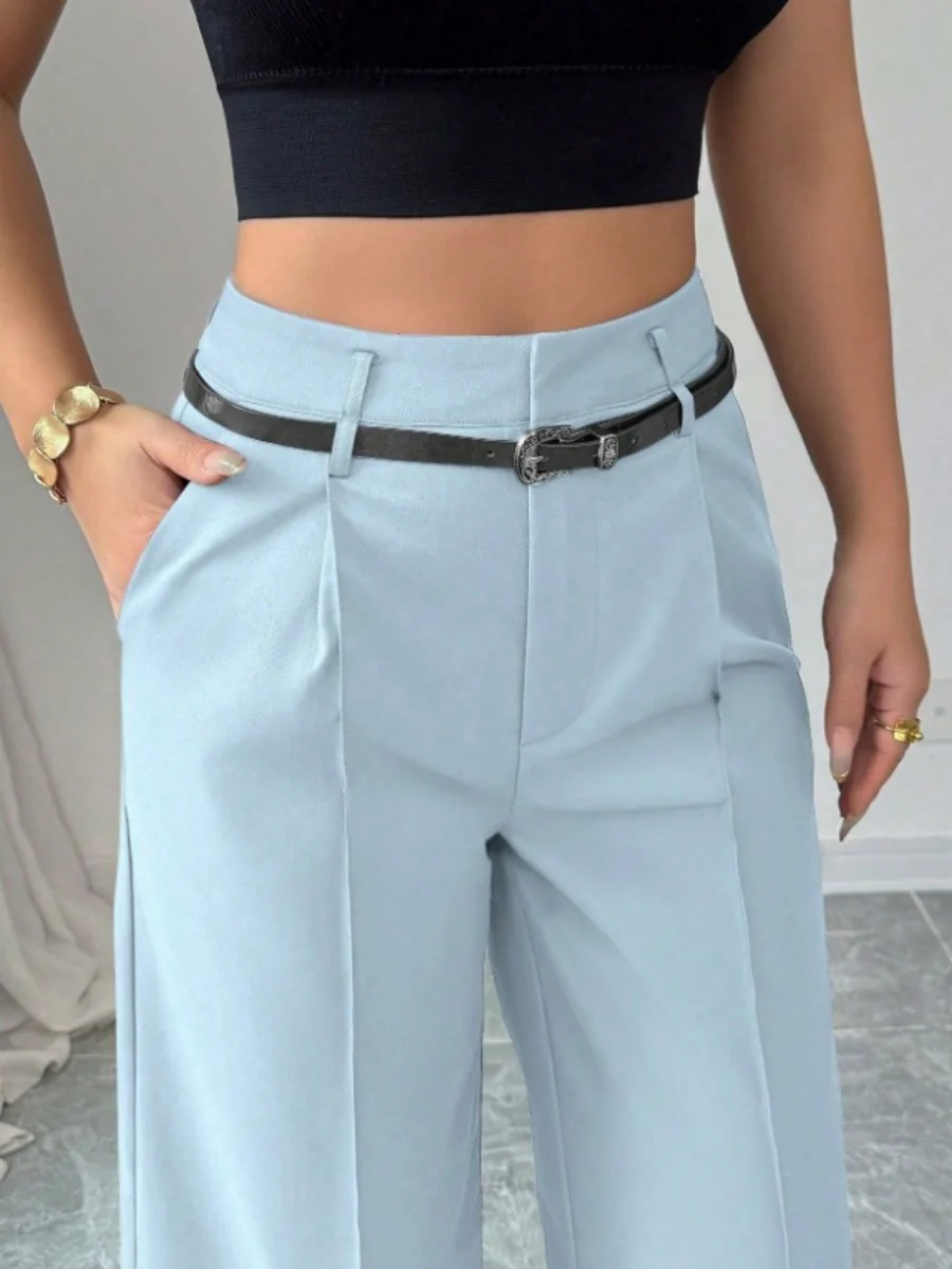 Straight-fit Suit Commuting Pocket Pants - Image 26