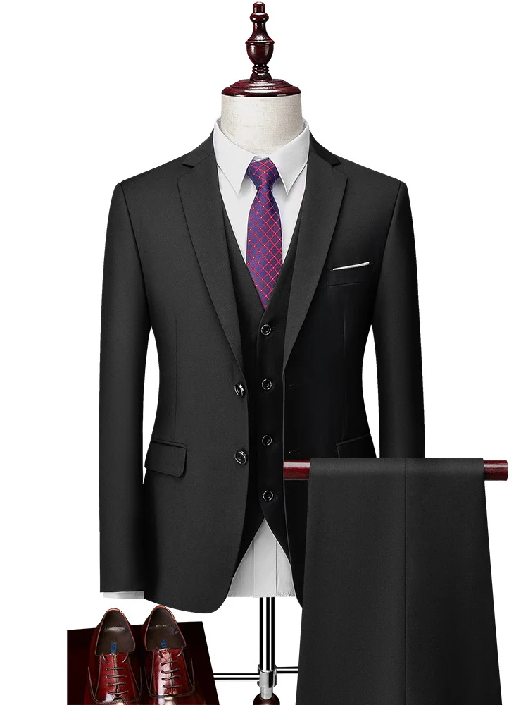 Slim-fit Business Suit Set 3-piece Sets - Image 11