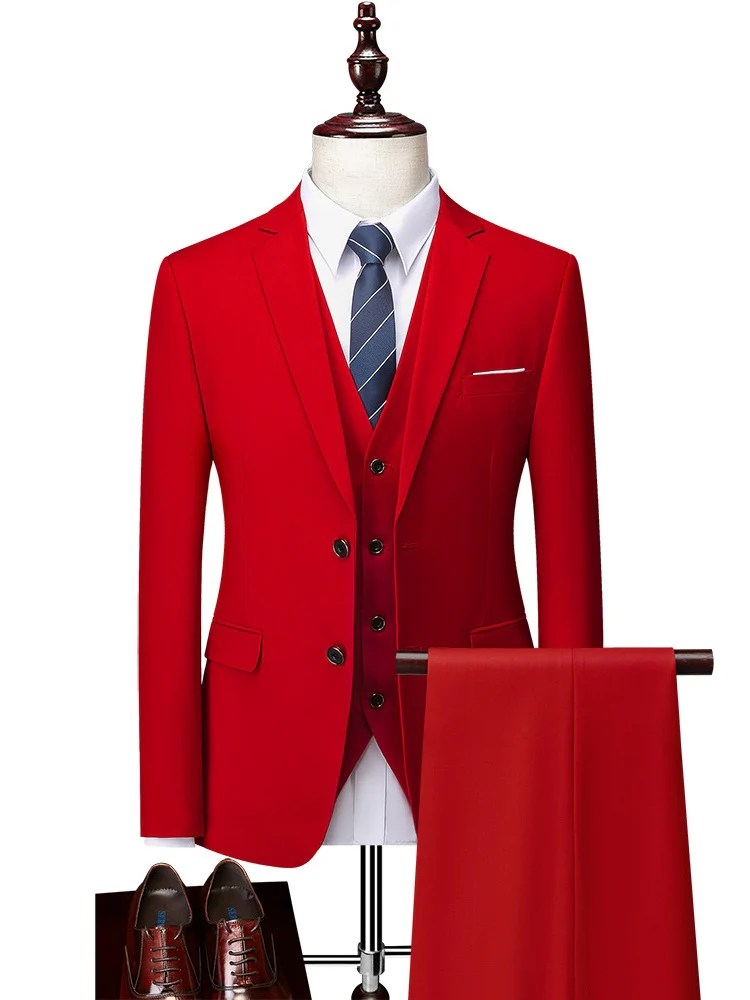 Slim-fit Business Suit Set 3-piece Sets - Image 13