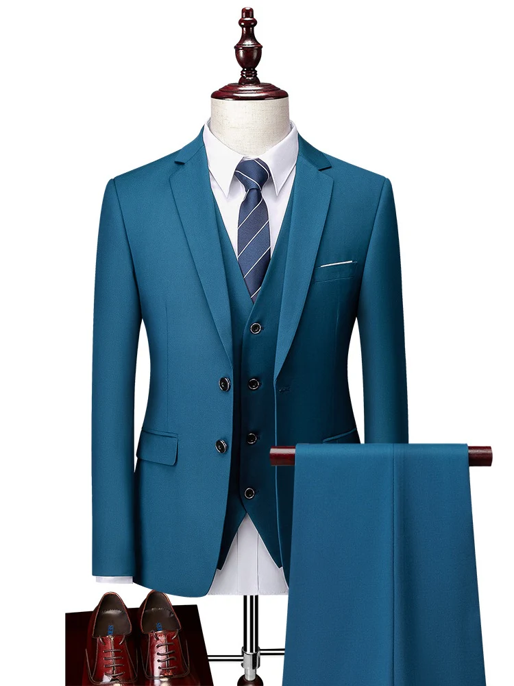 Slim-fit Business Suit Set 3-piece Sets - Image 14