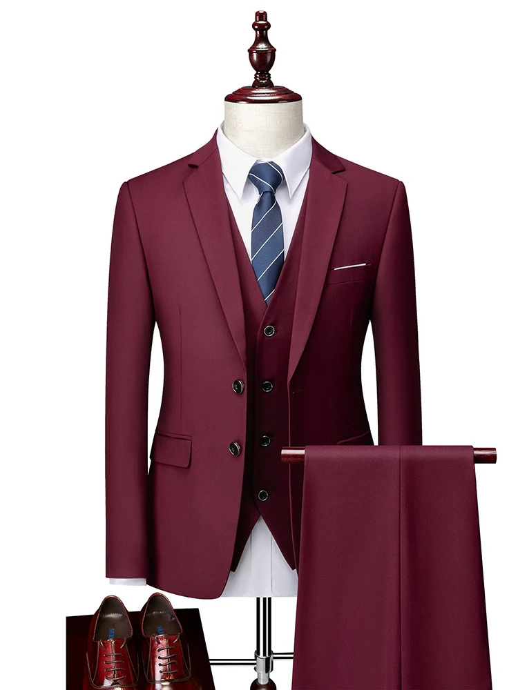 Slim-fit Business Suit Set 3-piece Sets - Image 15