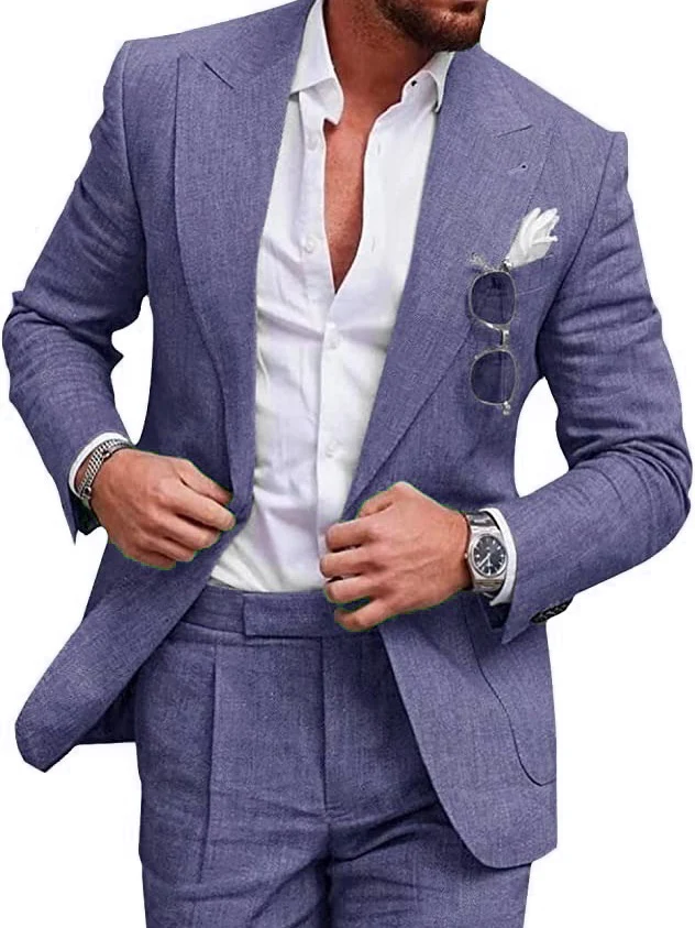 Flax Solid Color Suit Set 2-piece Sets - Image 10